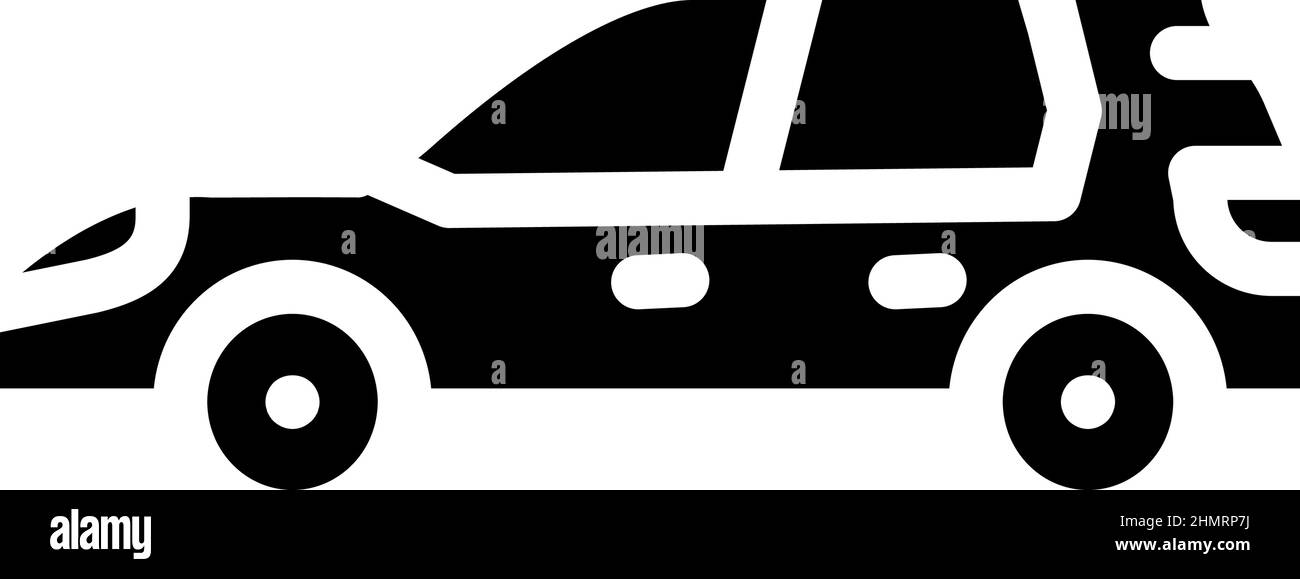 hatchback car body type glyph icon vector illustration Stock Vector