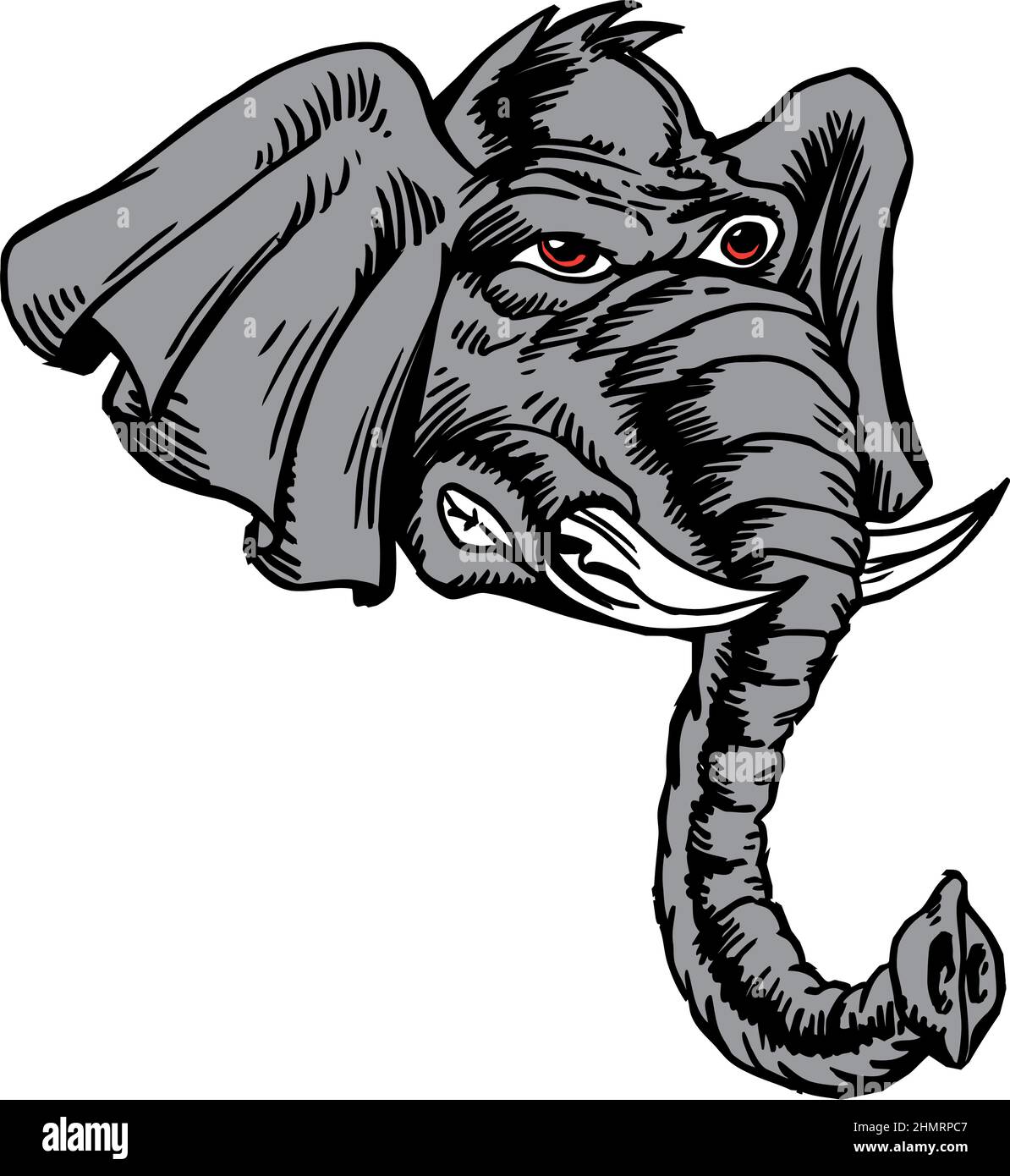 Elephant Head Vector Illustration Stock Vector Image & Art - Alamy