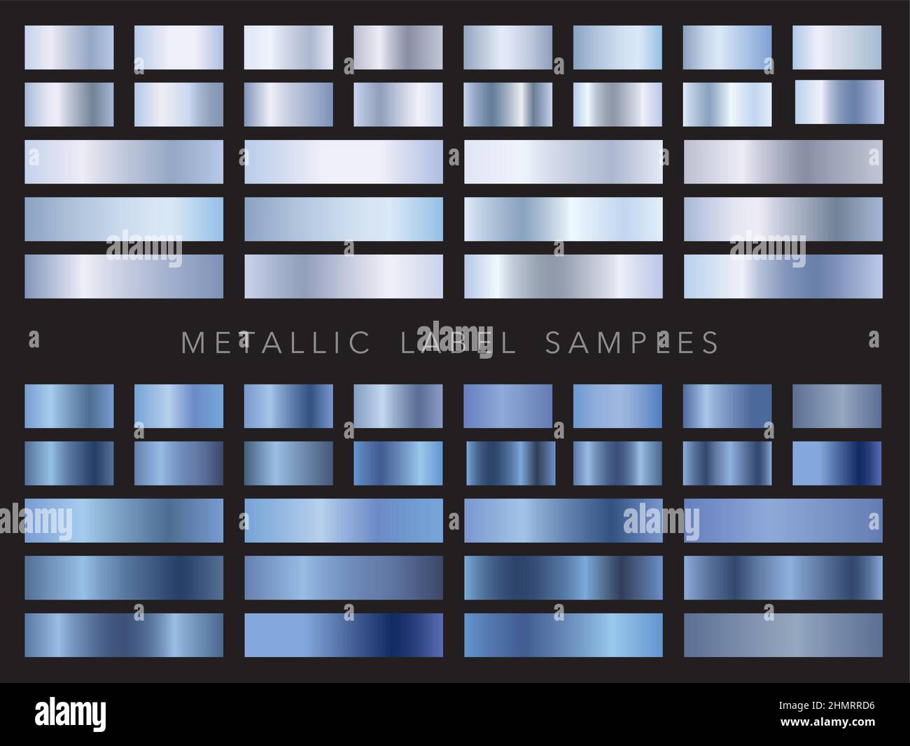 Set Of Blue Metallic Label Samples And Swatches Vector Illustration Stock Vector Image And Art 8218