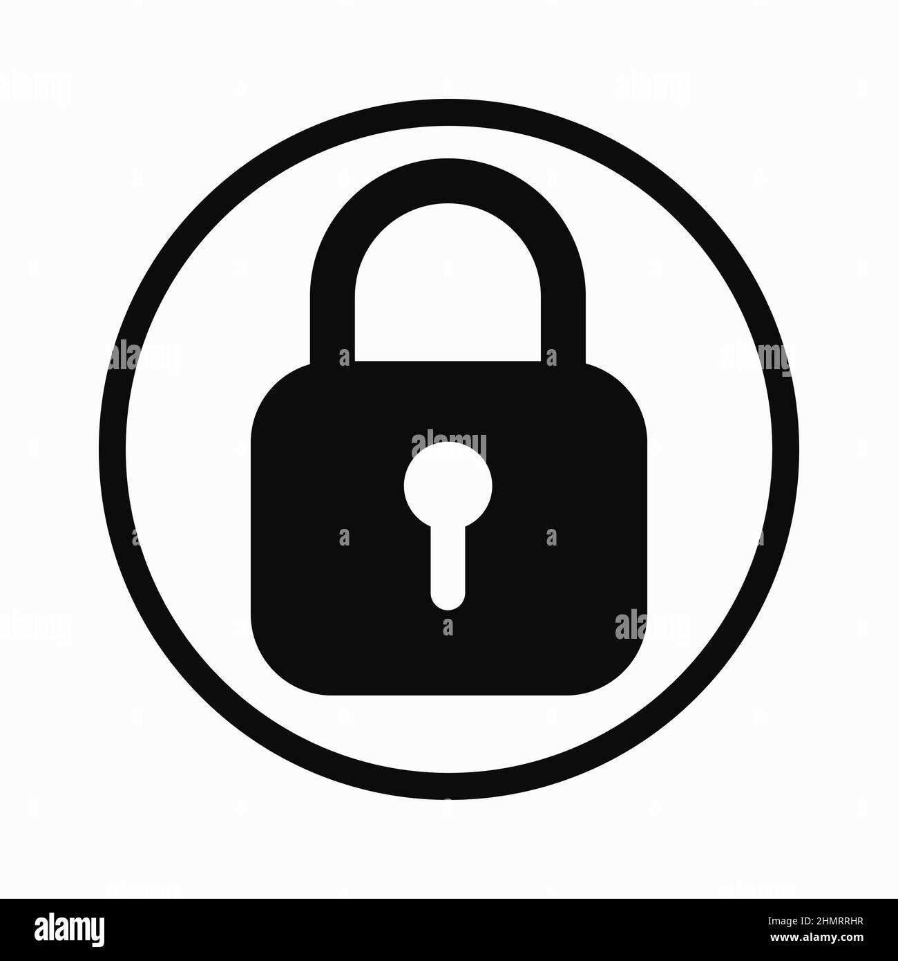 Padlock in circle icon design on isolated white background. Vector