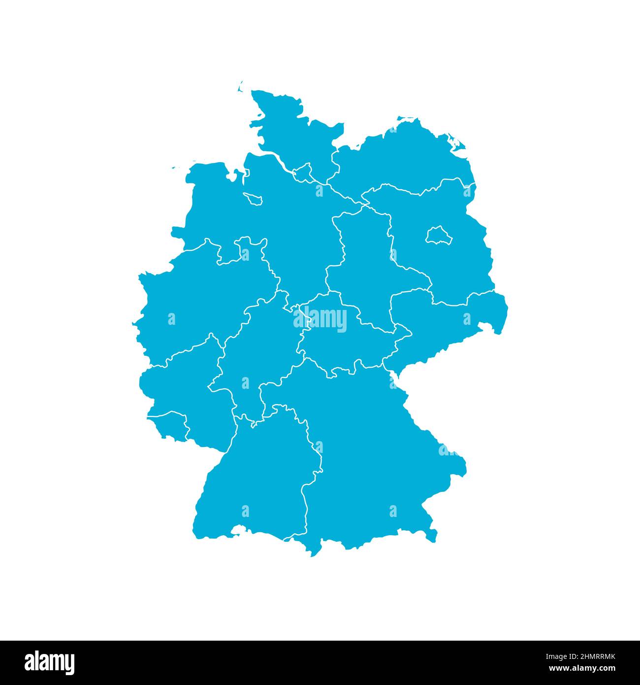map of Germany showing the political structure Stock Vector
