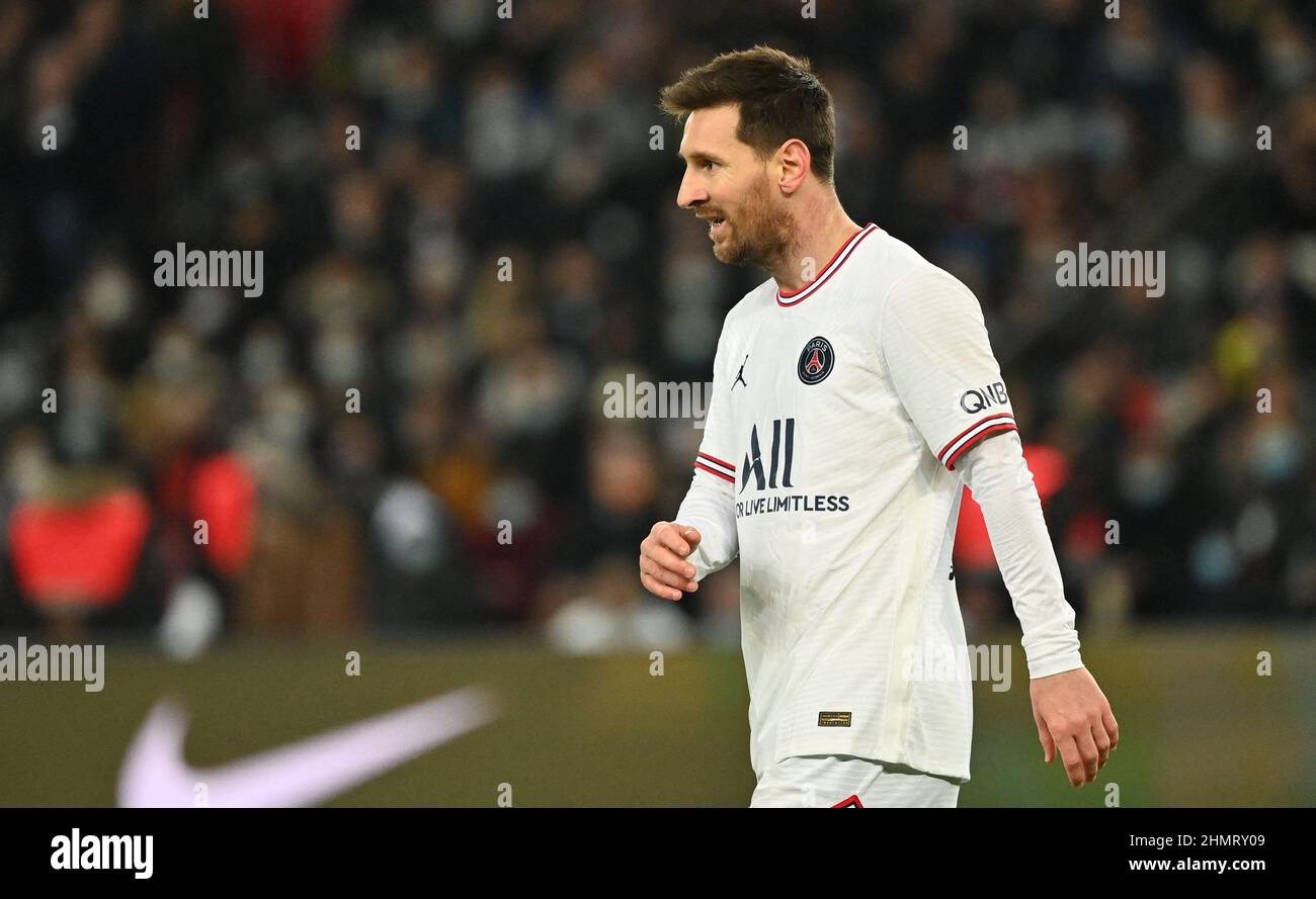 Paris, France. 11th Feb, 2022. Paris Saint-Germain's Lionel Messi during the French L1 football match between Paris-Saint Germain (PSG) and Le Stade rennais Football Club at The Parc des Princes Stadium in Paris on February 11, 2022. Photo by Christian Liewig/ABACAPRESS.COM Credit: Abaca Press/Alamy Live News Stock Photo
