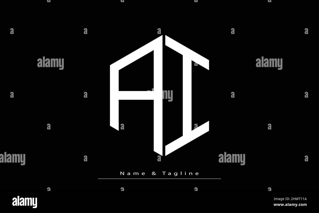 Alphabet letters Initials Monogram logo AI, IA Stock Vector