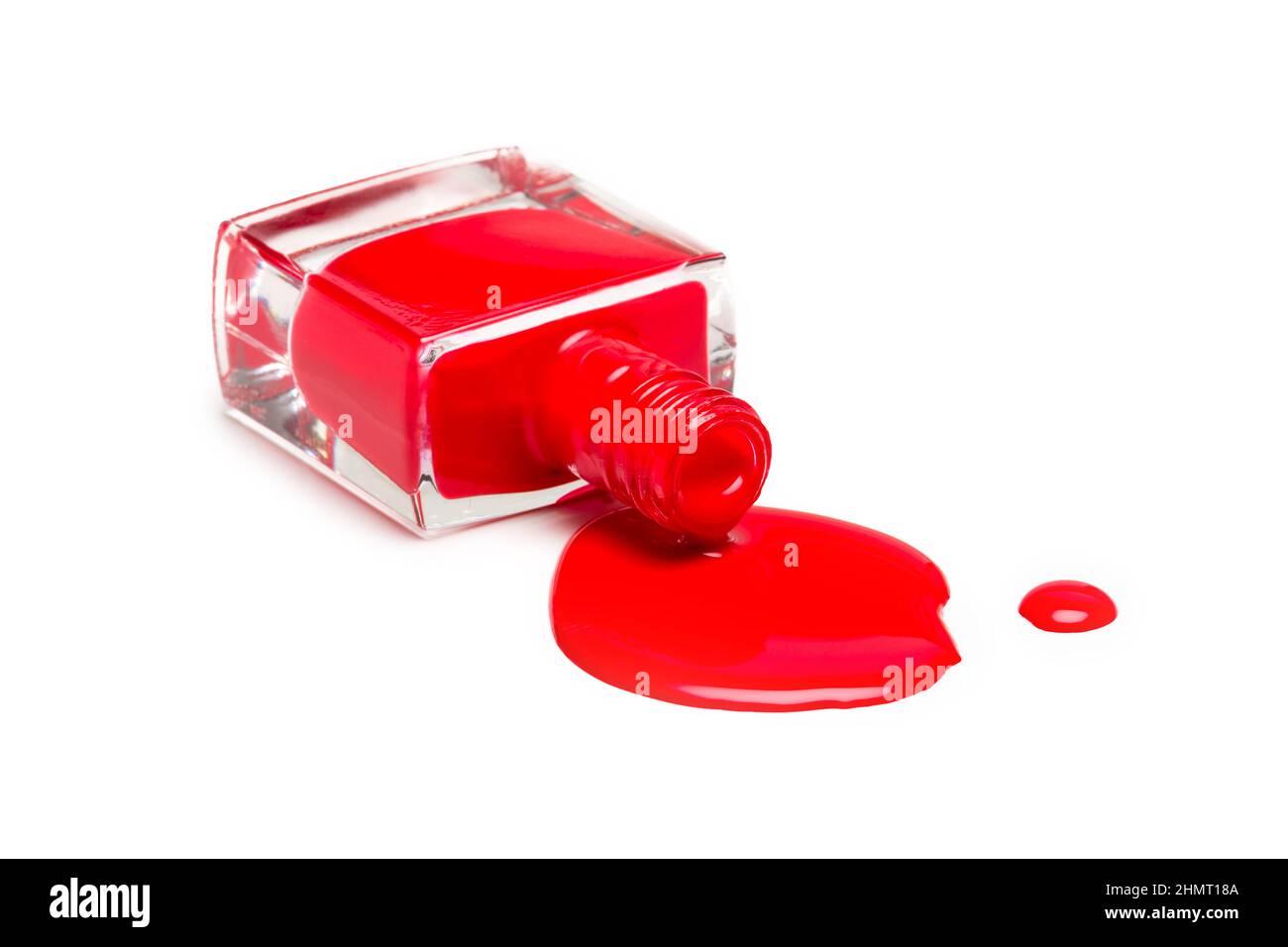 Red nail polish bottle isolated on white Stock Photo Alamy