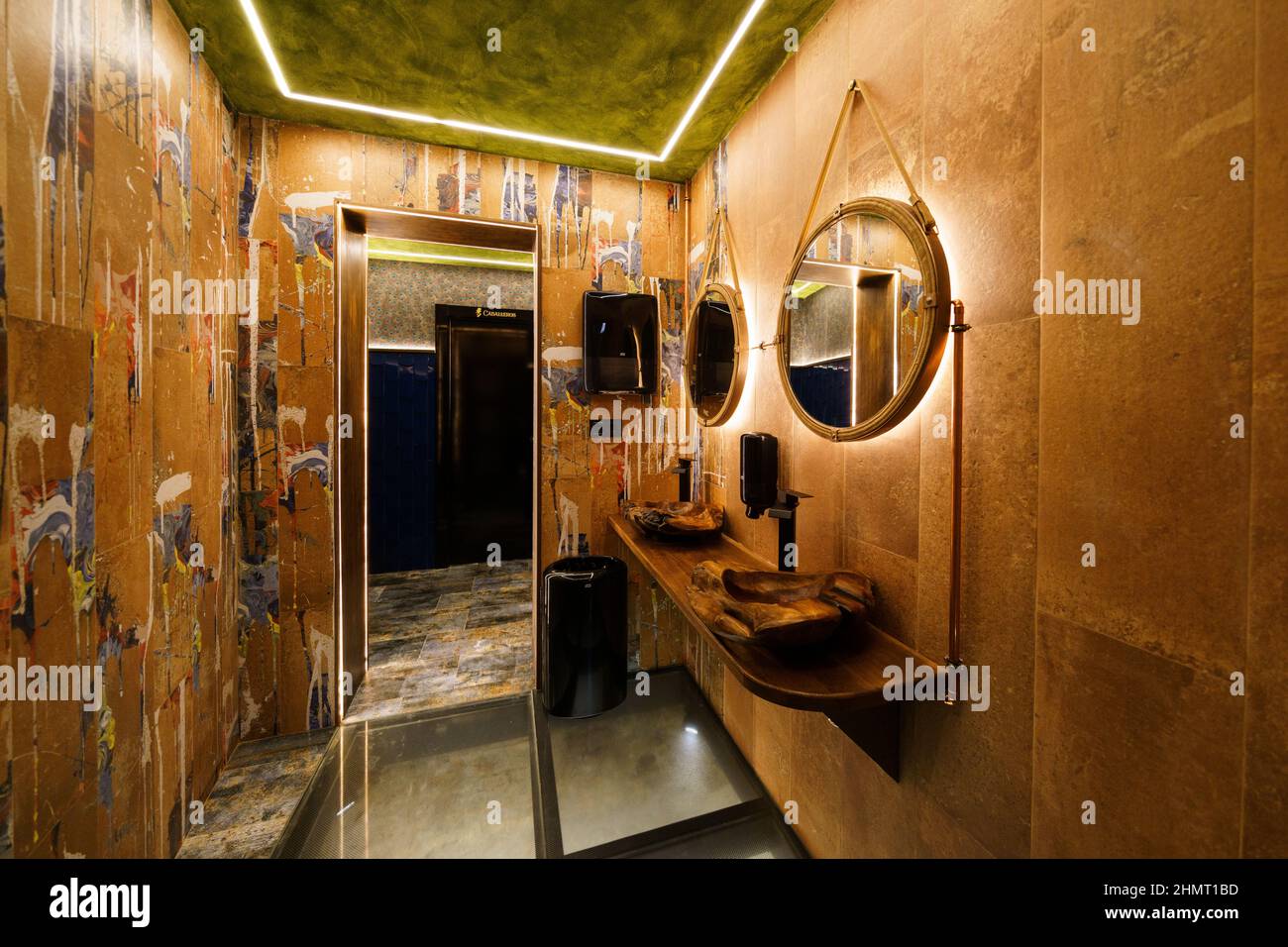 Interior of a bathroom in a luxury restaurant Stock Photo