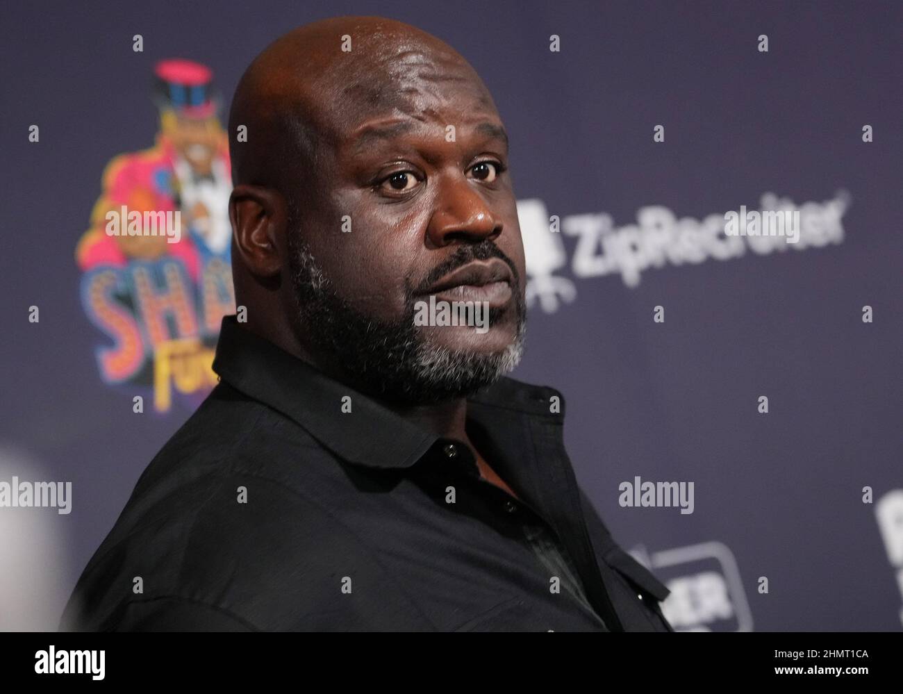 Shaquille O'Neal arrives at SHAQ'S Fun House presented by FTX held at The  Shrine in Los Angeles, CA on Friday, ?February 11, 2022. (Photo By Sthanlee  B. Mirador/Sipa USA Stock Photo 