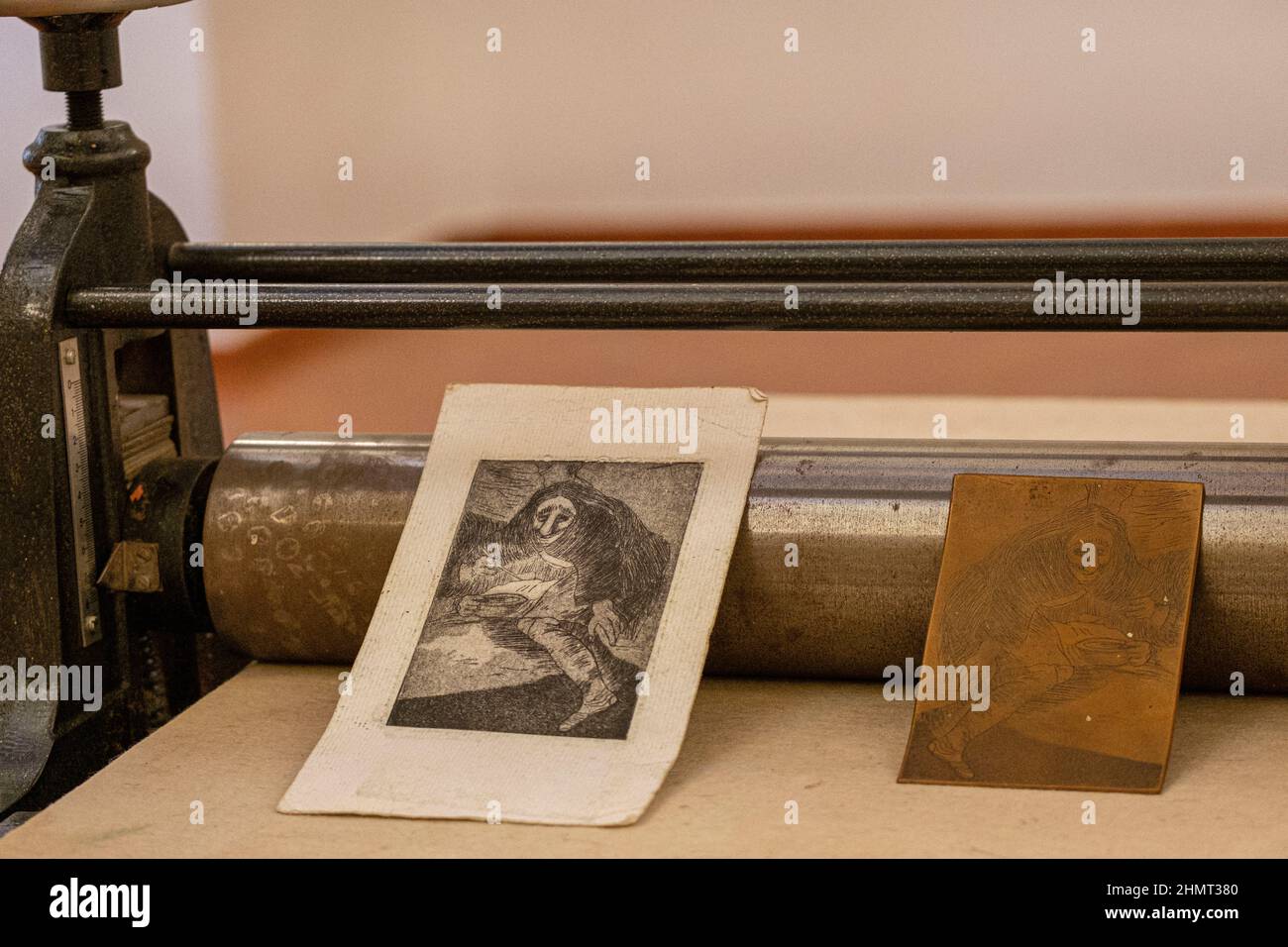 Los desastres de la guerra,  1810 -1814,  Francisco de Goya,  primera impresión de 1863,  realizada por la Real Academia de Bellas Artes de San Fernan Stock Photo