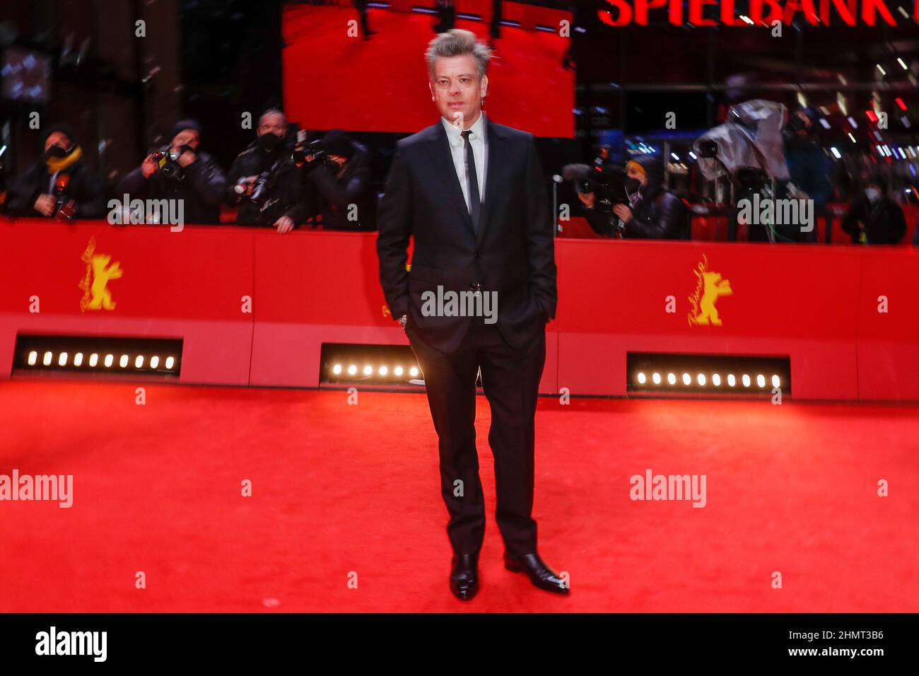 Berlin, Germany. 11th Feb, 2022. Benjamin Biolay comes to the premiere of the competition film 'La Ligne (The Line)'. The 72nd International Film Festival will be held in Berlin from Feb. 10-20, 2022. Credit: Gerald Matzka/dpa/Alamy Live News Stock Photo