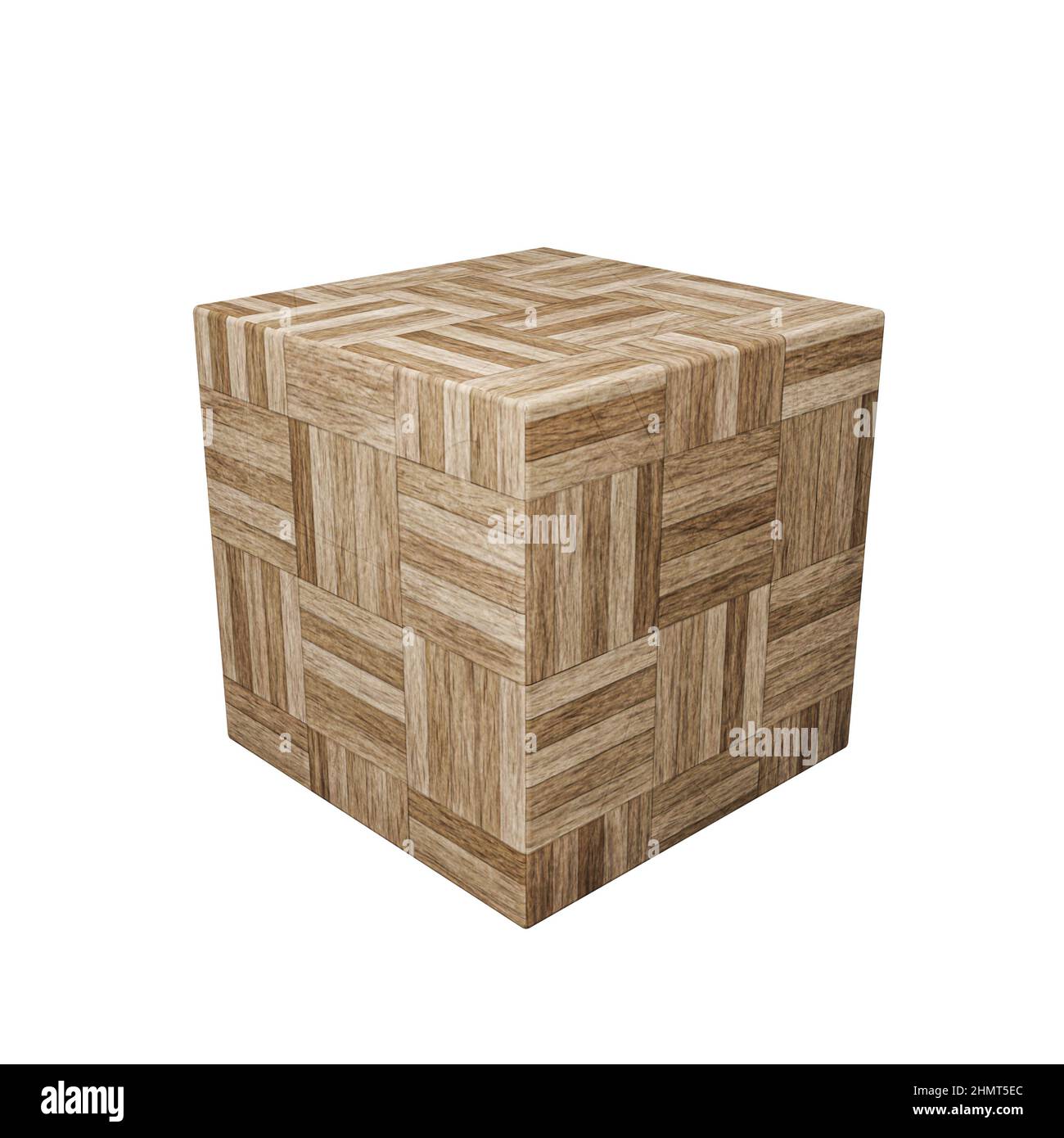 wooden cube isolated on white background 3d illustration Stock Photo ...