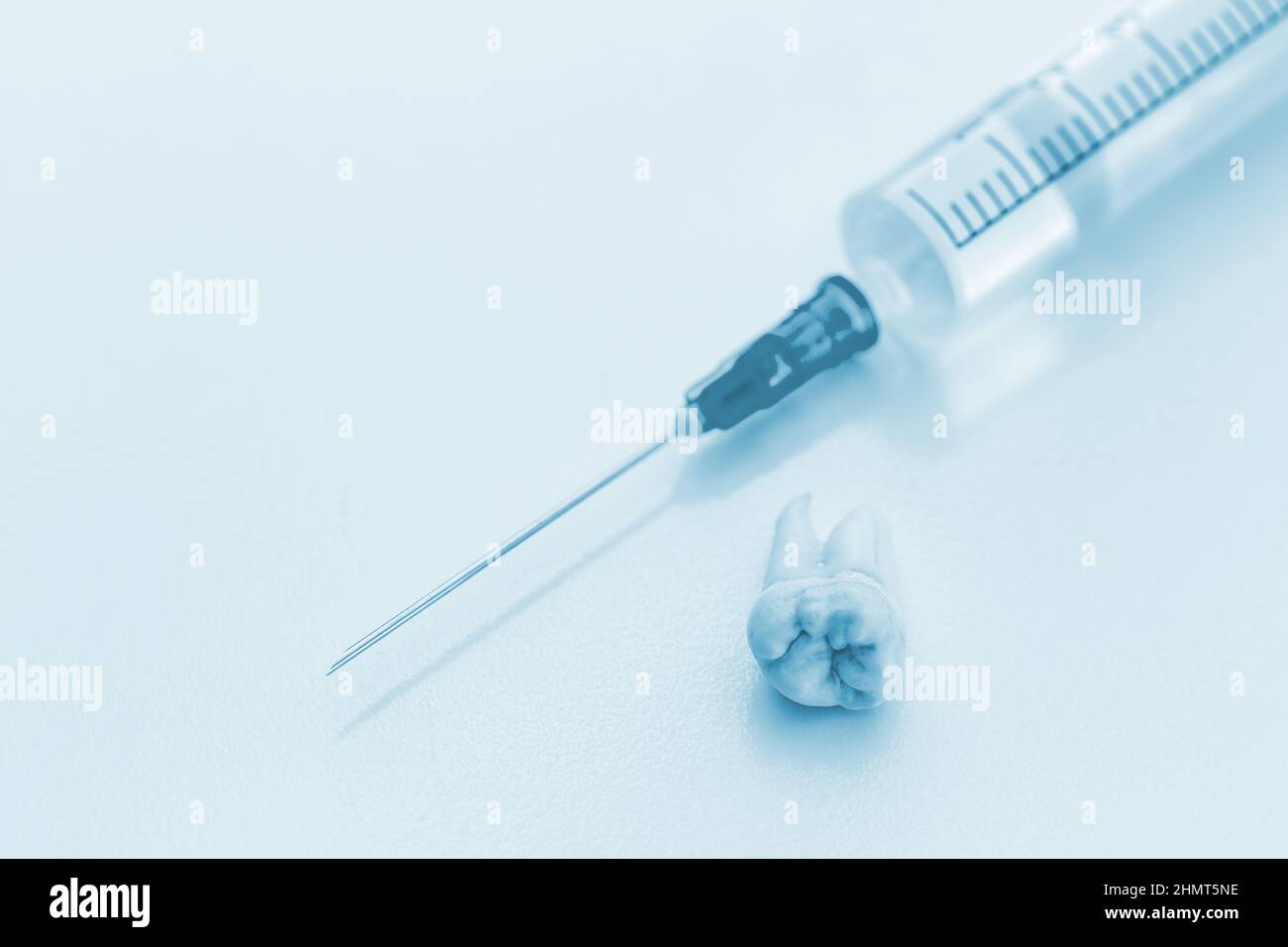 local anesthetic syringe at the dentist with tooth Stock Photo Alamy