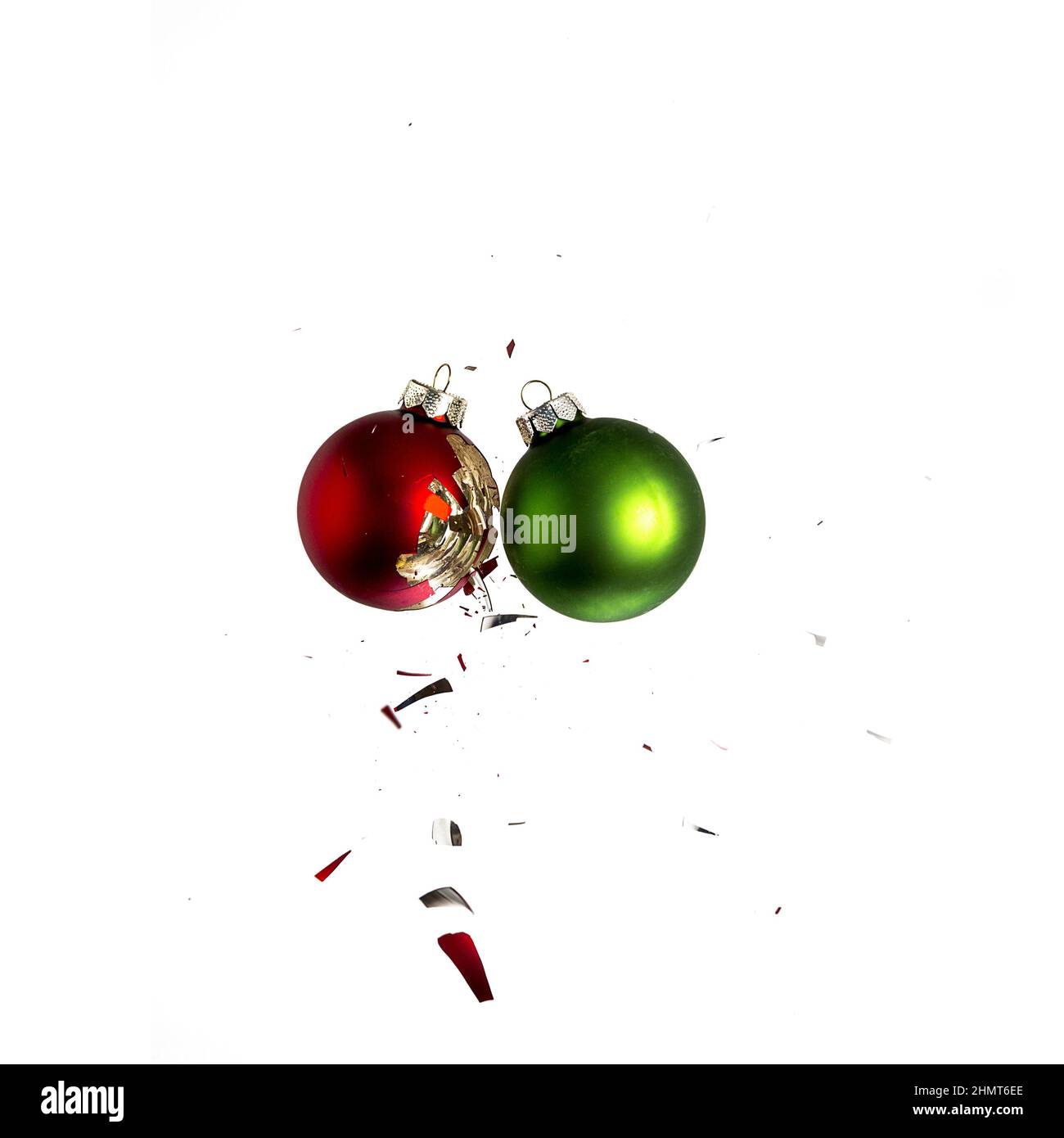 christmas balls collision Stock Photo