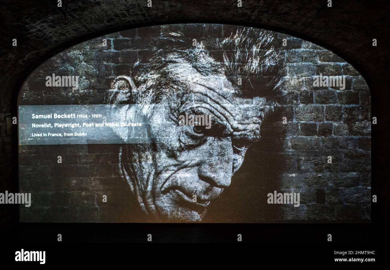 An image of famous Irish author and playwright Samuel Beckett is ...
