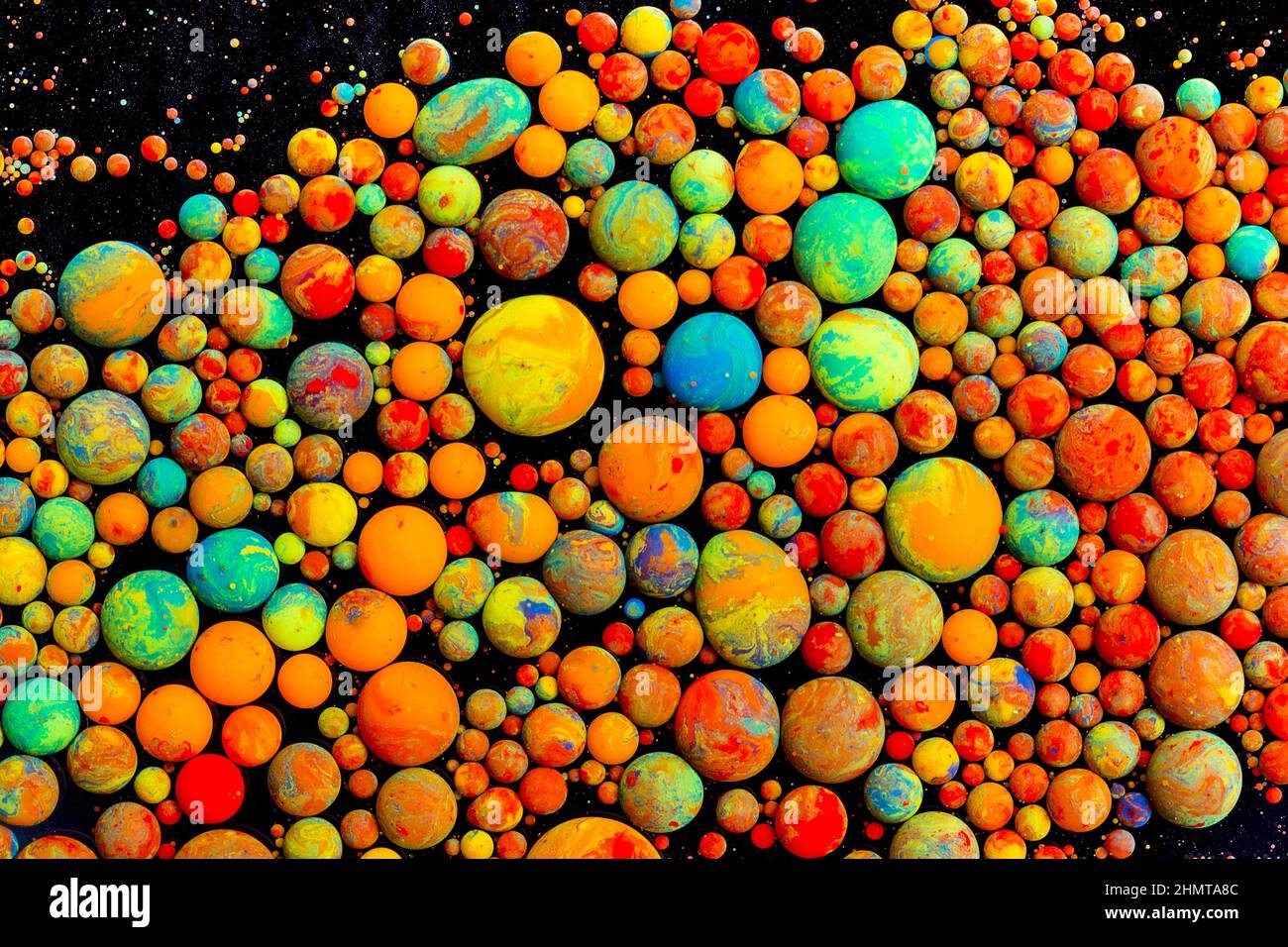 Abstract colorful bullets of oil ink paint Stock Photo Alamy