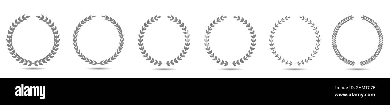 Grey laurel wreath label set Stock Vector Image & Art - Alamy