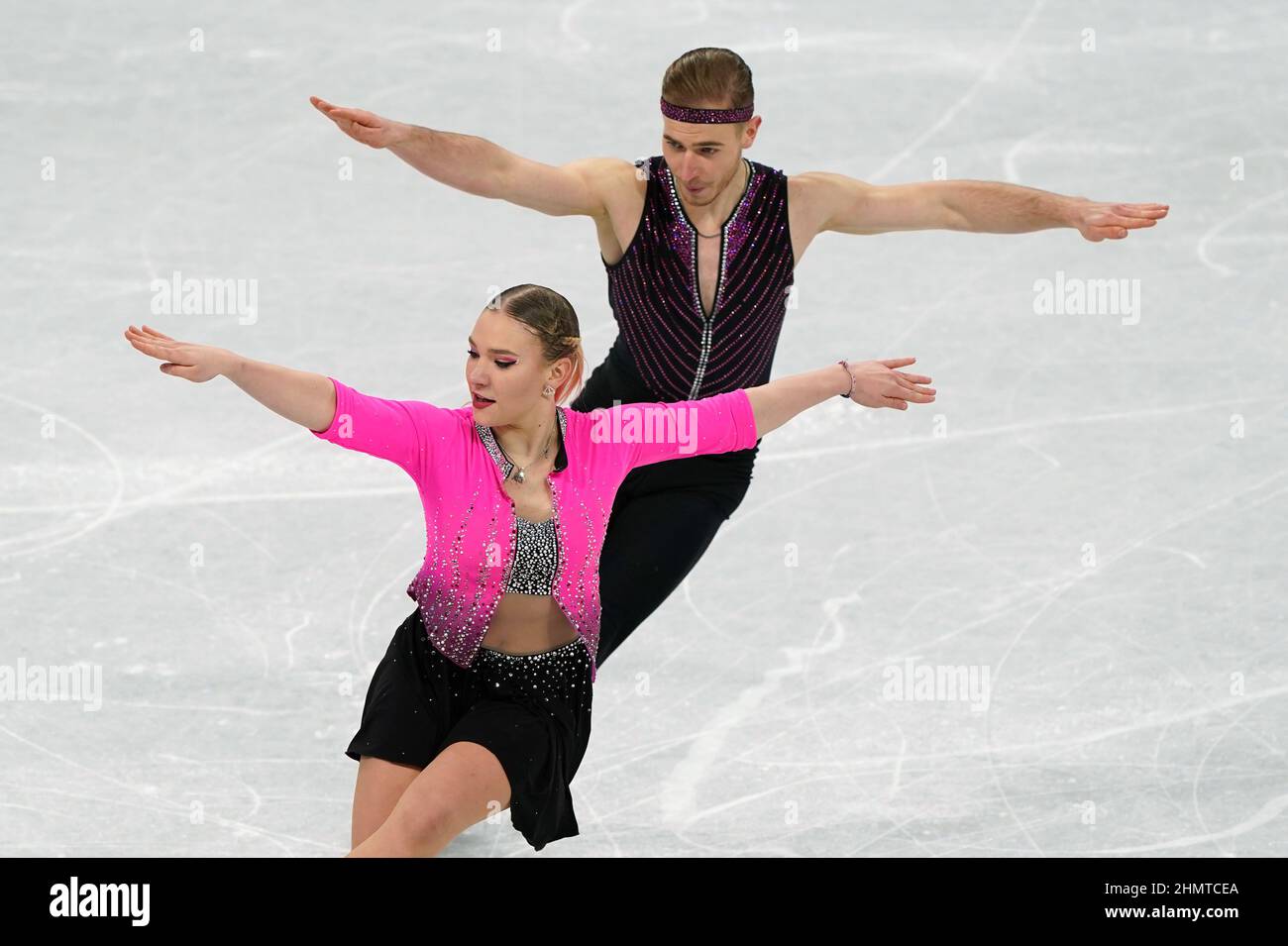 Czech Republic's Filip Taschler and Natalie Taschlerova during the Ice Dance - Rhythm Dance at the Capital Indoor Stadium on day eight of the Beijing 2022 Winter Olympic Games, Beijing, China. Picture date: Saturday February 12, 2022. Stock Photo
