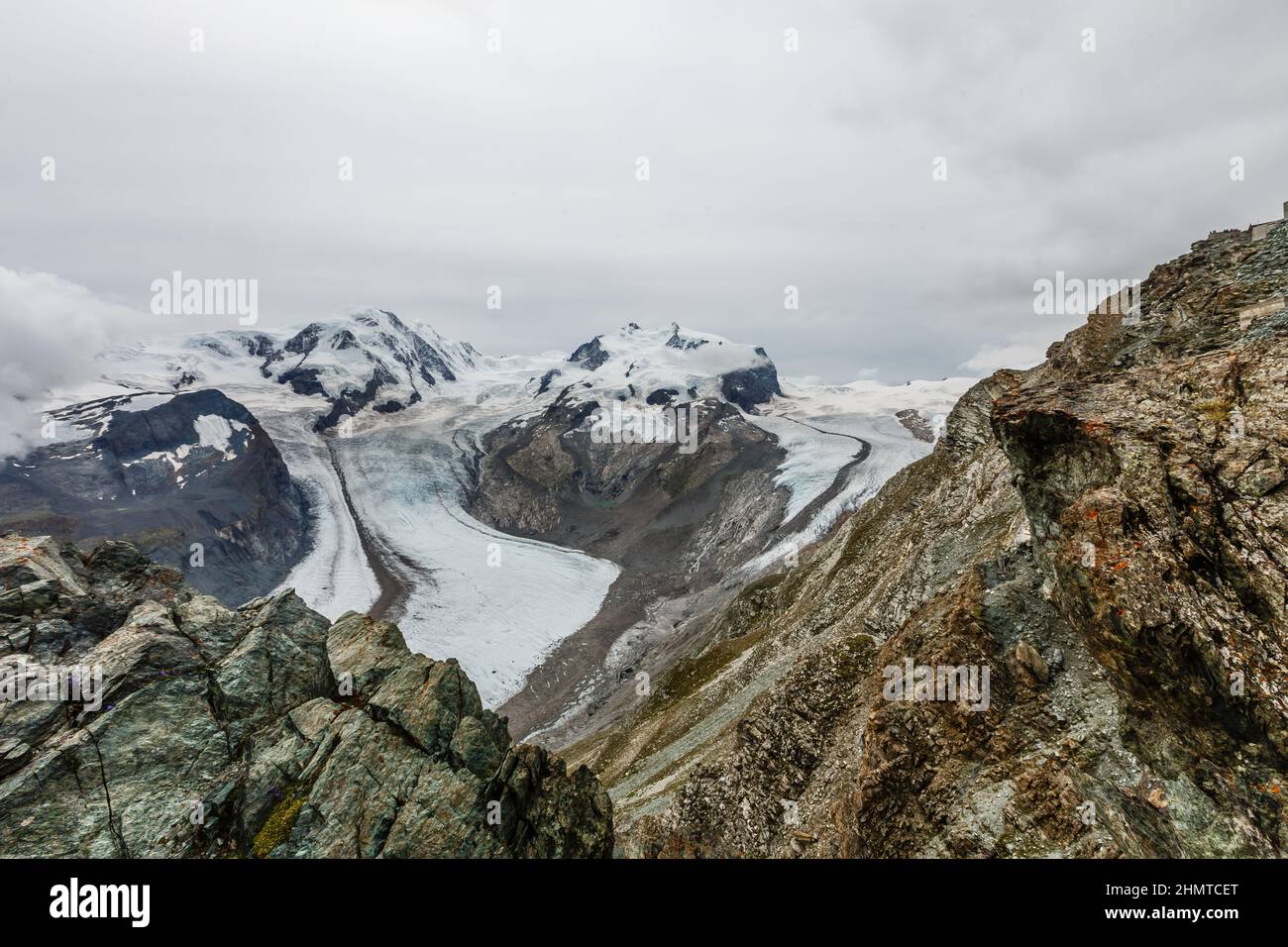 Aerial view of the Alps mountains in Switzerland. Glacier Stock Photo ...