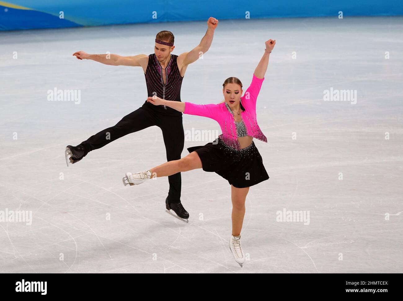Czech Republic's Filip Taschler and Natalie Taschlerova during the Ice Dance - Rhythm Dance at the Capital Indoor Stadium on day eight of the Beijing 2022 Winter Olympic Games, Beijing, China. Picture date: Saturday February 12, 2022. Stock Photo