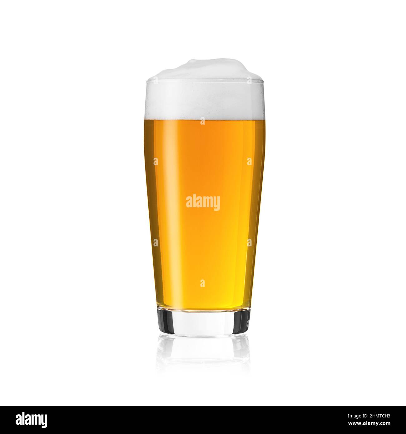 beer glass Willi cup pilsner with foam crown altbier exempted on white background Stock Photo