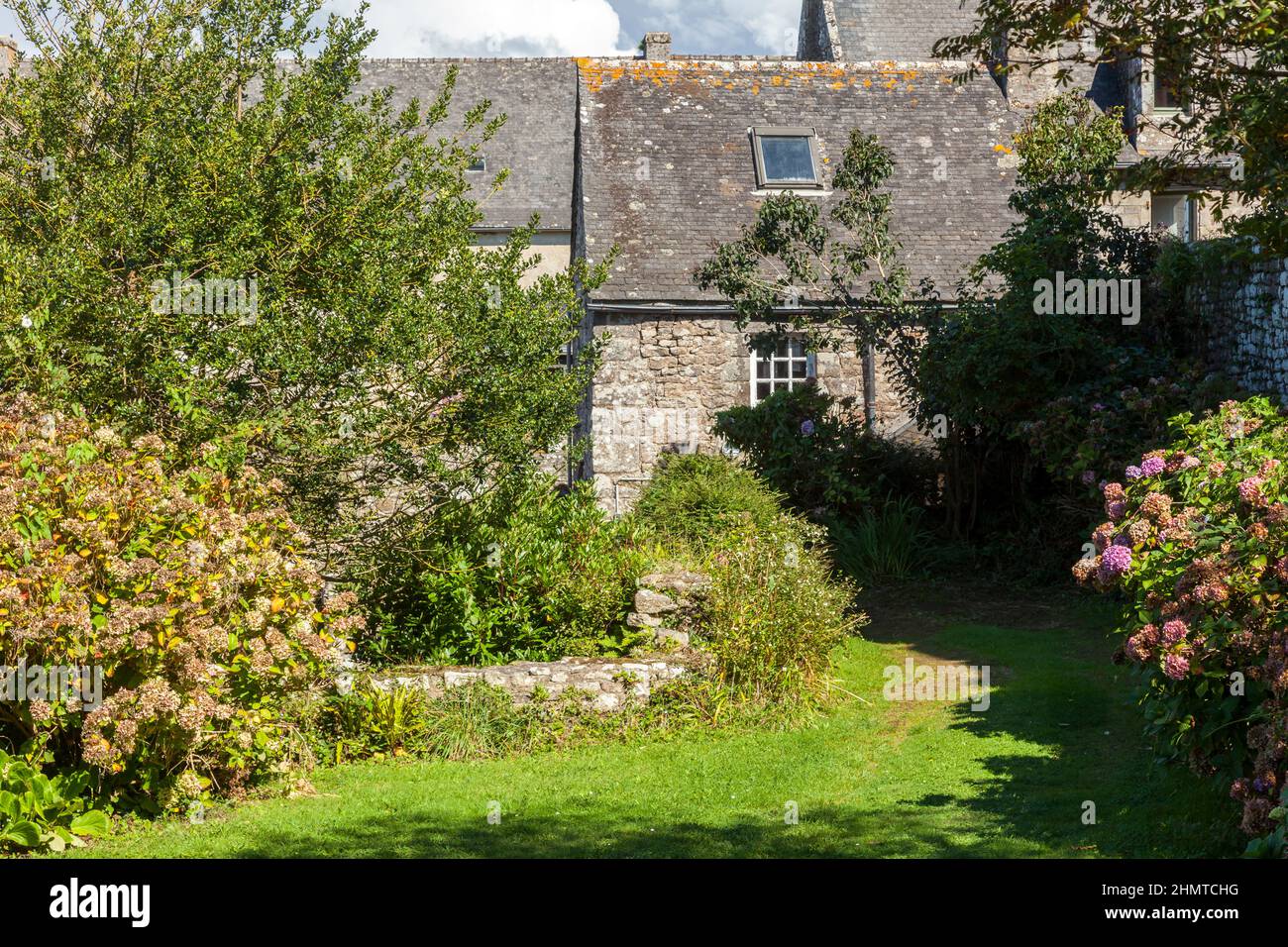 France, Brittany, Finistere, Locronan, labelled Les plus Beaux Villages de France (The Most Beautiful Villages of France), Stock Photo