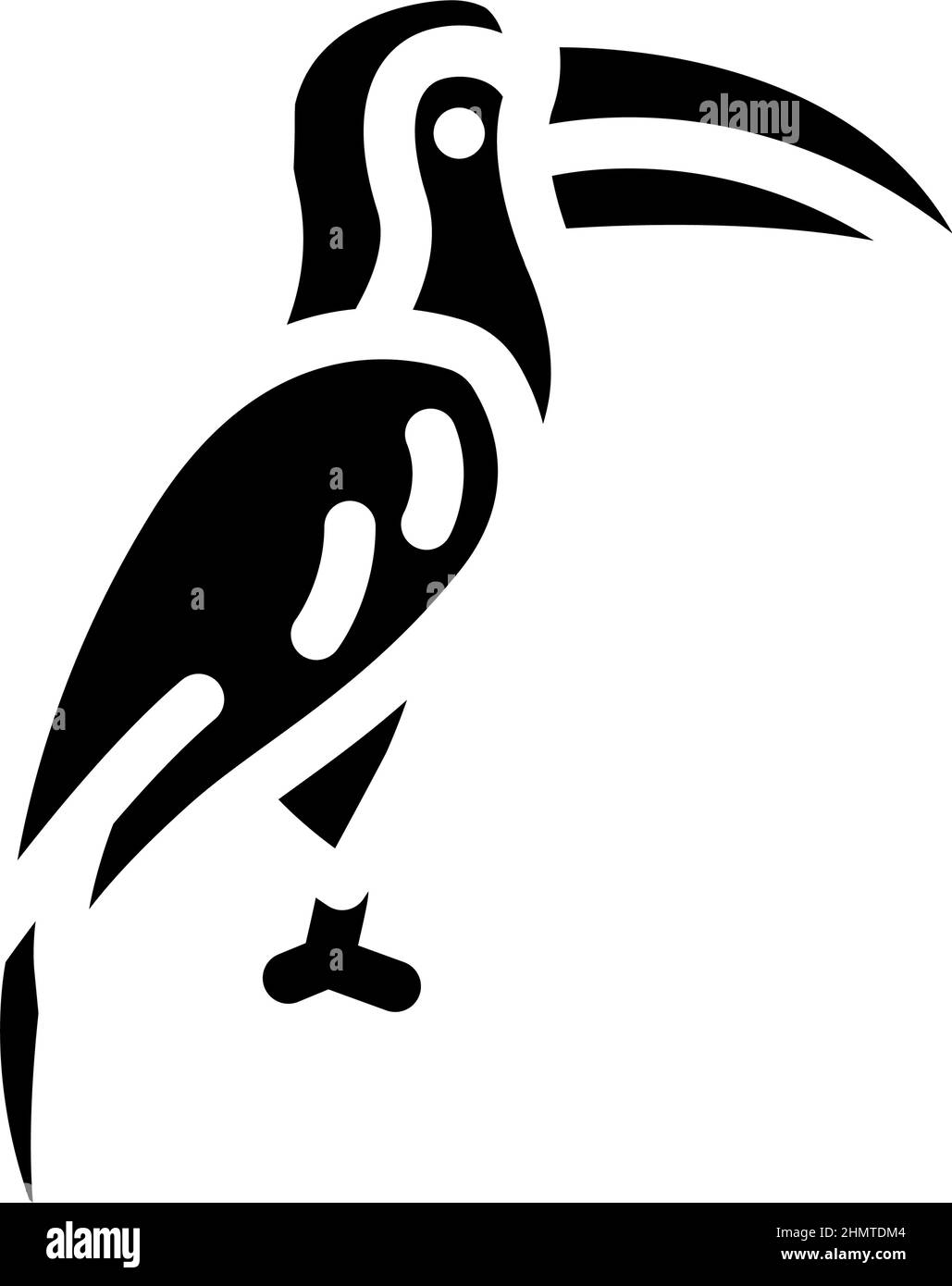 toucan bird glyph icon vector illustration Stock Vector