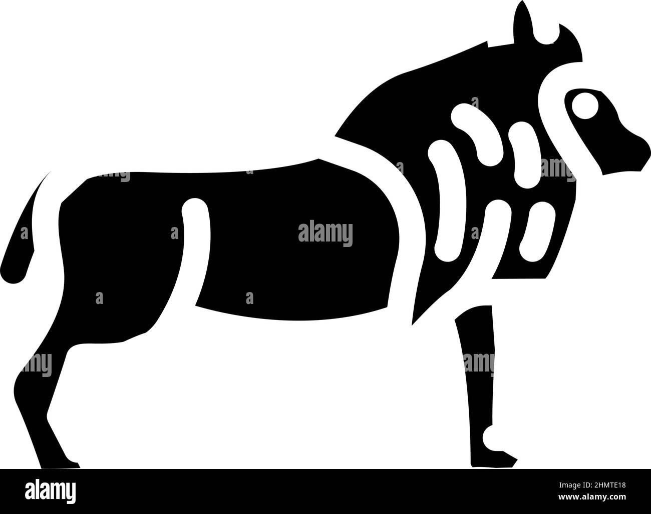 lion animal glyph icon vector illustration Stock Vector