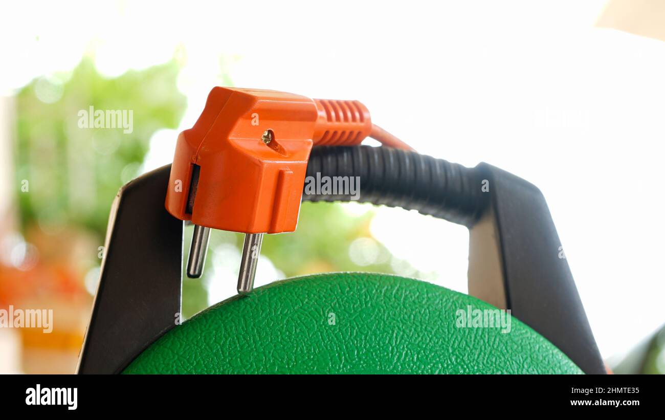 Electrical plug terminal on the table Stock Photo