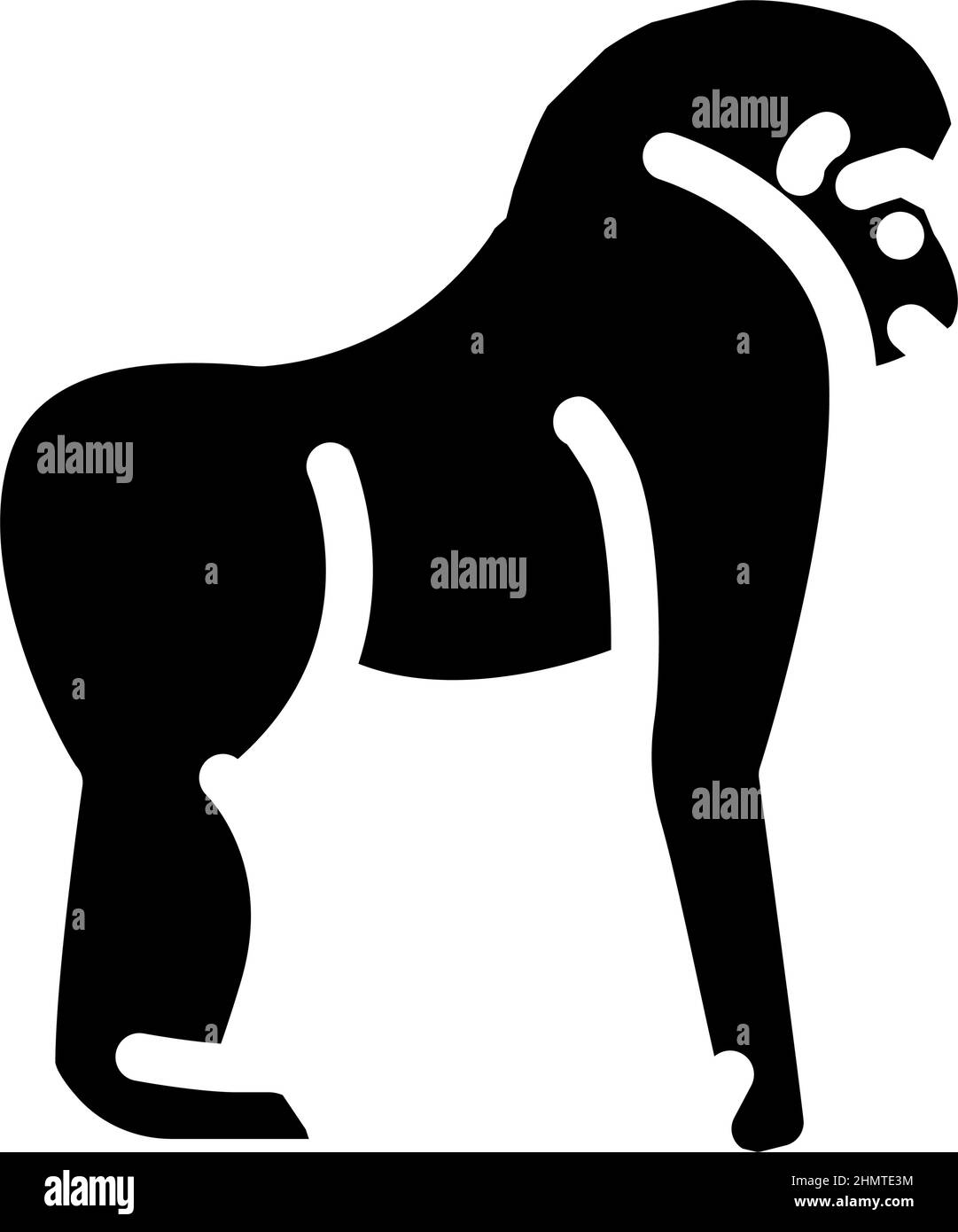 monkey animal glyph icon vector illustration Stock Vector