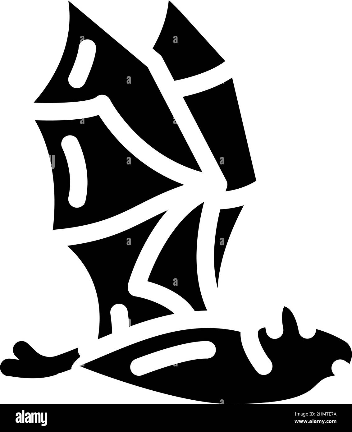 bat zoo animal glyph icon vector illustration Stock Vector