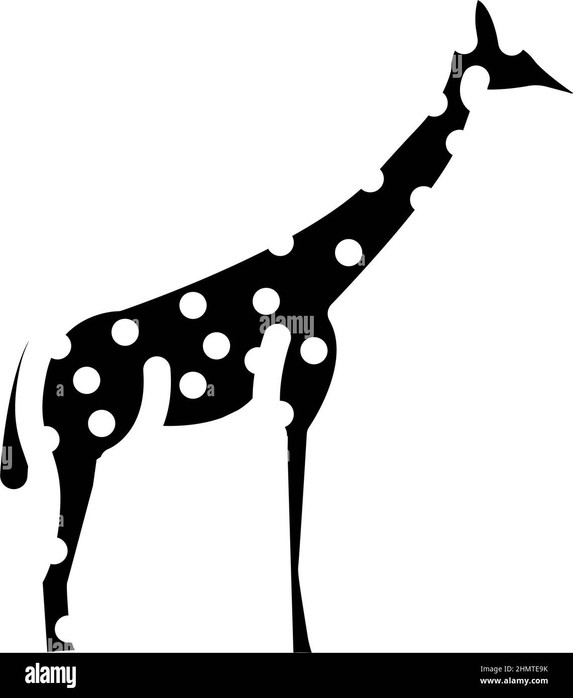 giraffe animal glyph icon vector illustration Stock Vector