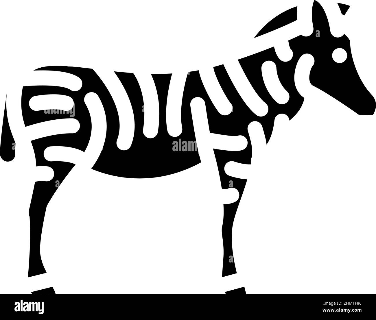 zebra animal glyph icon vector illustration Stock Vector
