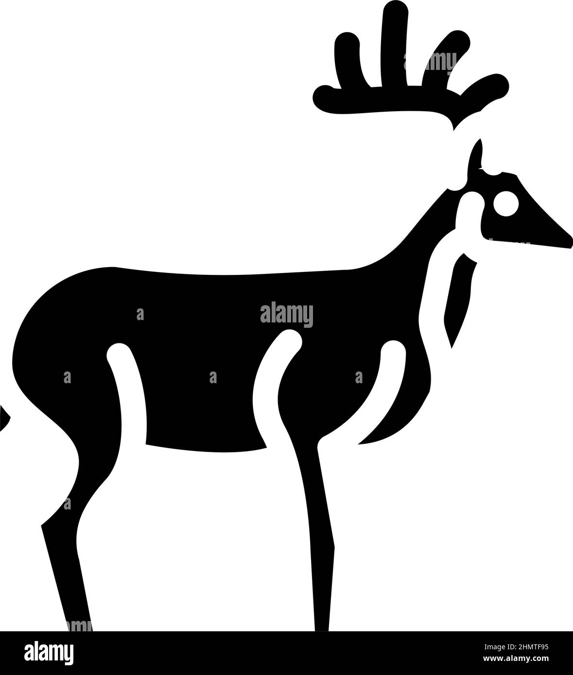 deer animal glyph icon vector illustration Stock Vector