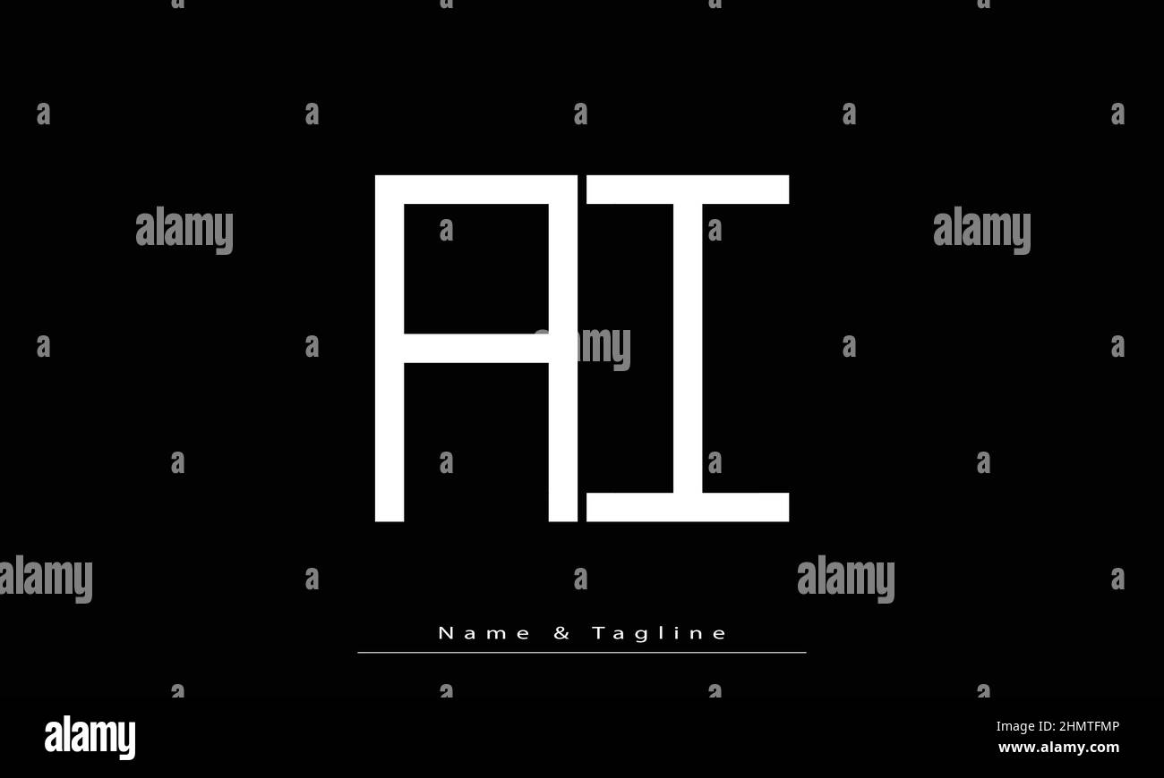 Alphabet letters Initials Monogram logo AI, IA Stock Vector