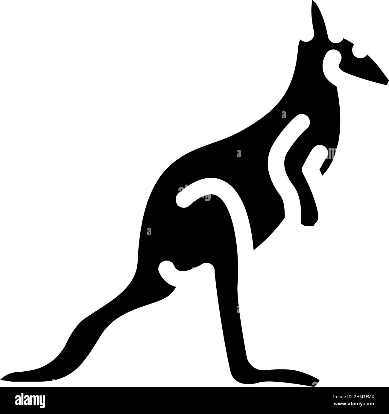 kangaroo animal glyph icon vector illustration Stock Vector