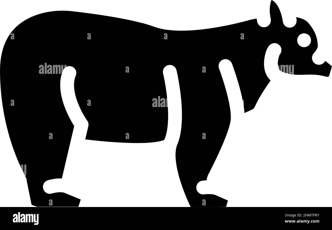 bear animal glyph icon vector illustration Stock Vector