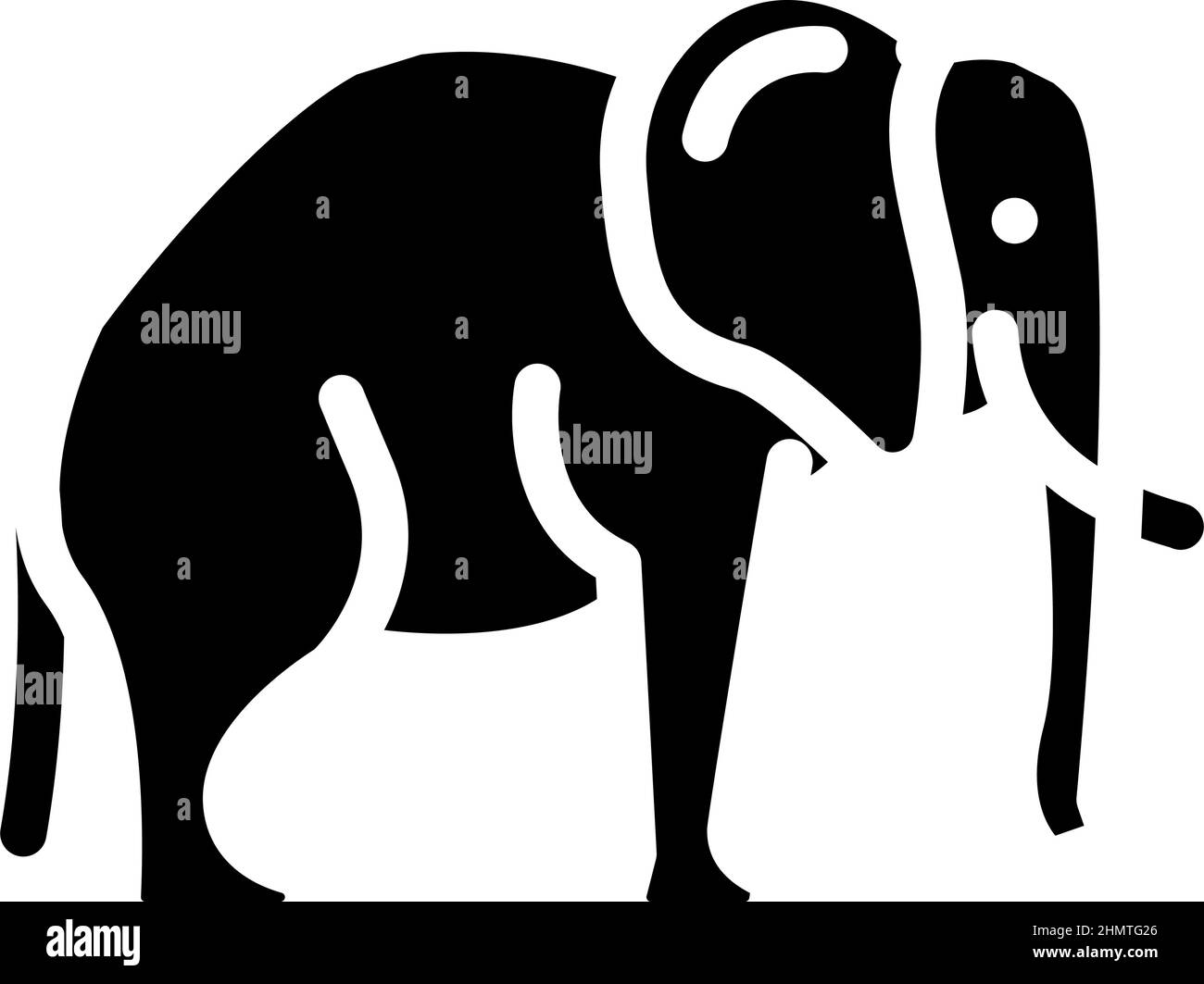 elephant animal glyph icon vector illustration Stock Vector