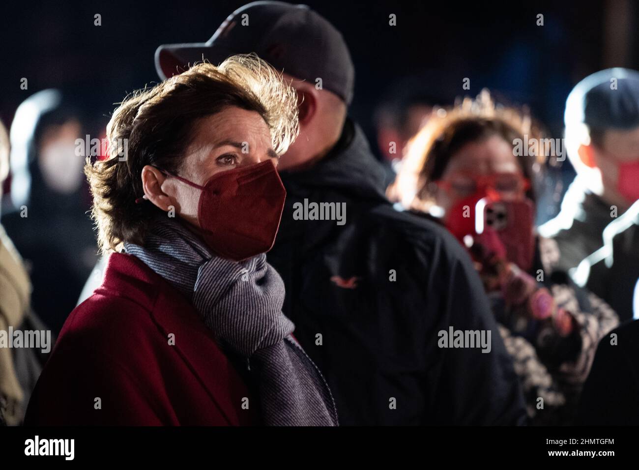 Austria. 11th Feb, 2022. Leader of the Austrian Social Democratic Party (SPÖ) listens to speeches during a rally held to commemorate the 'Austrian Civil War' from 12 - 15 February 1934 and the victims of AustroFascism. Credit: GEORG GASSAUER/Alamy Live News Stock Photo
