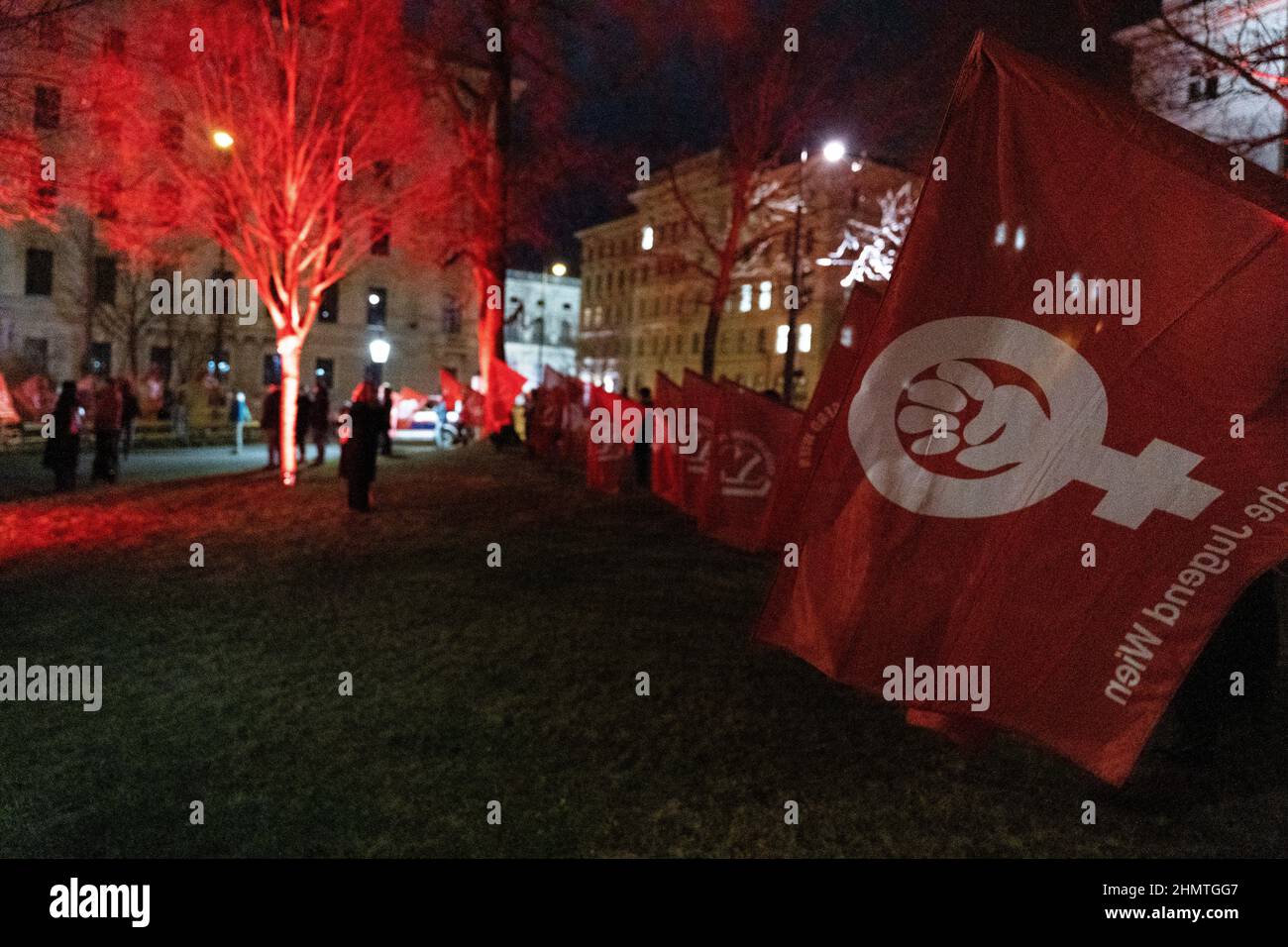 Austria. 11th Feb, 2022. Social Democratic Party (SPÖ) hold a rally to remember the 'Austrian Civil War' from 12 - 15 February 1934 and the victims of AustroFascism. Credit: GEORG GASSAUER/Alamy Live News Stock Photo
