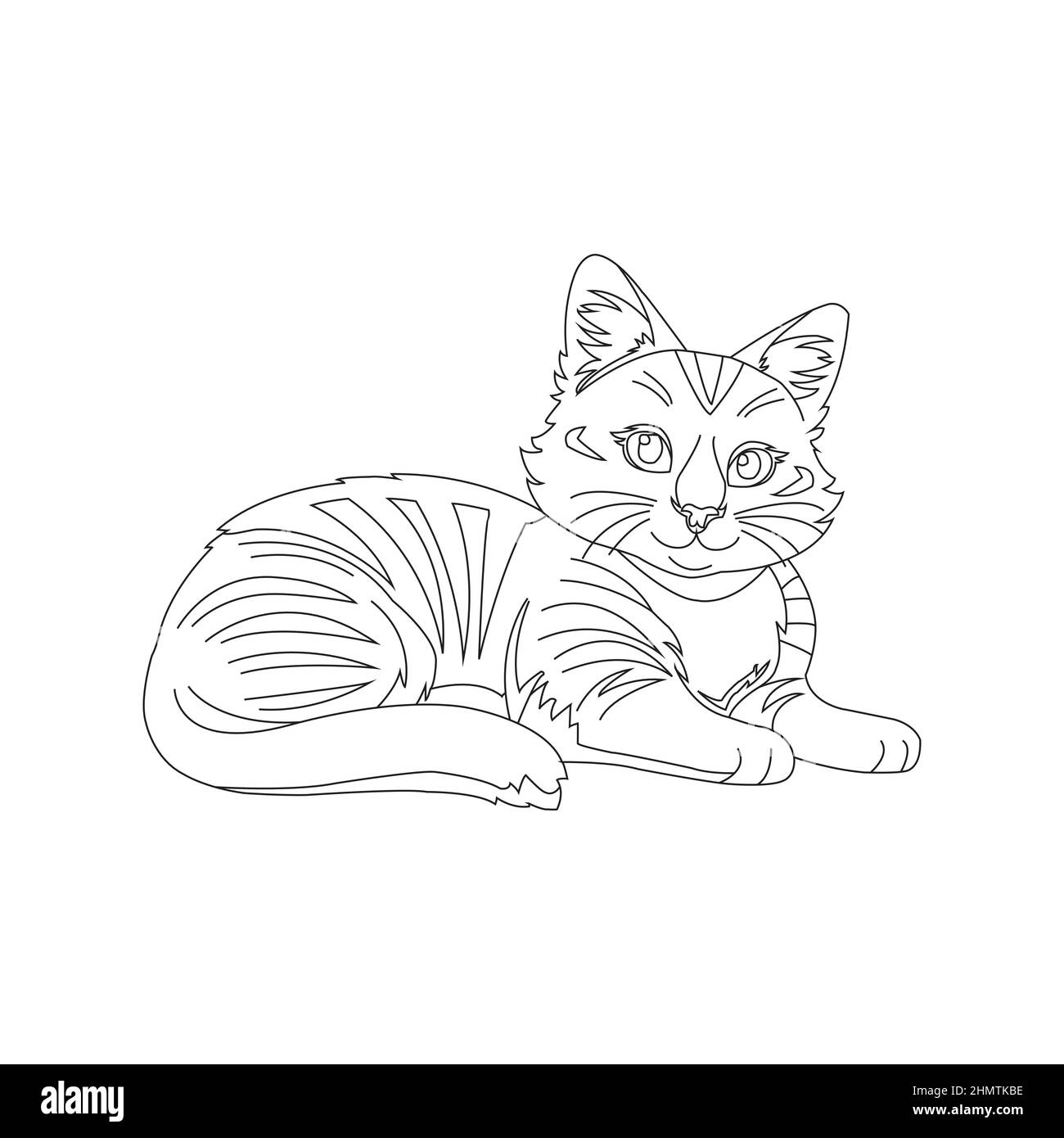 Coloring page outline of cute cat Animal Coloring page cartoon vector  illustration Stock Vector Image & Art - Alamy