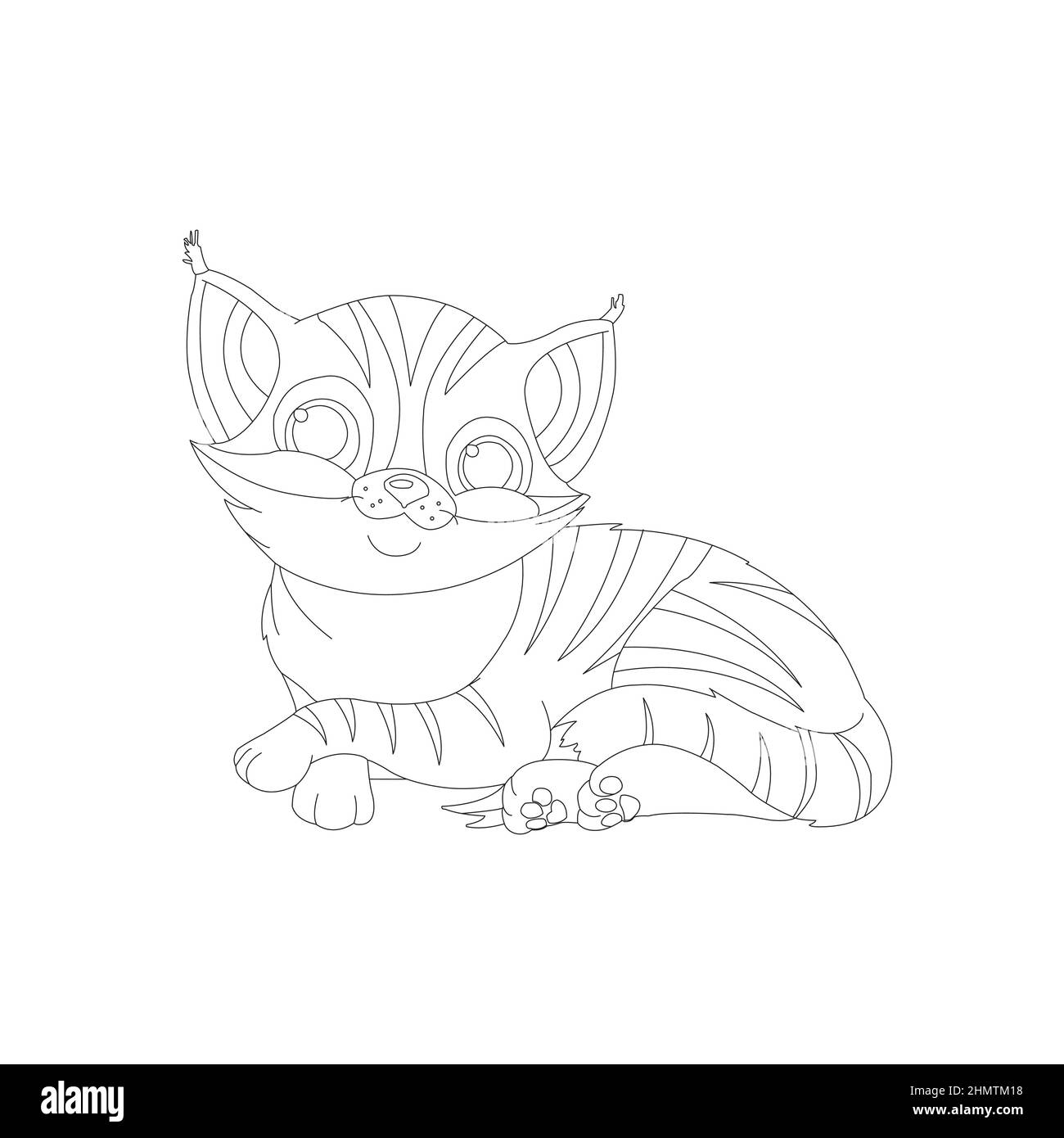 Coloring page outline of cute cat Animal Coloring page cartoon ...
