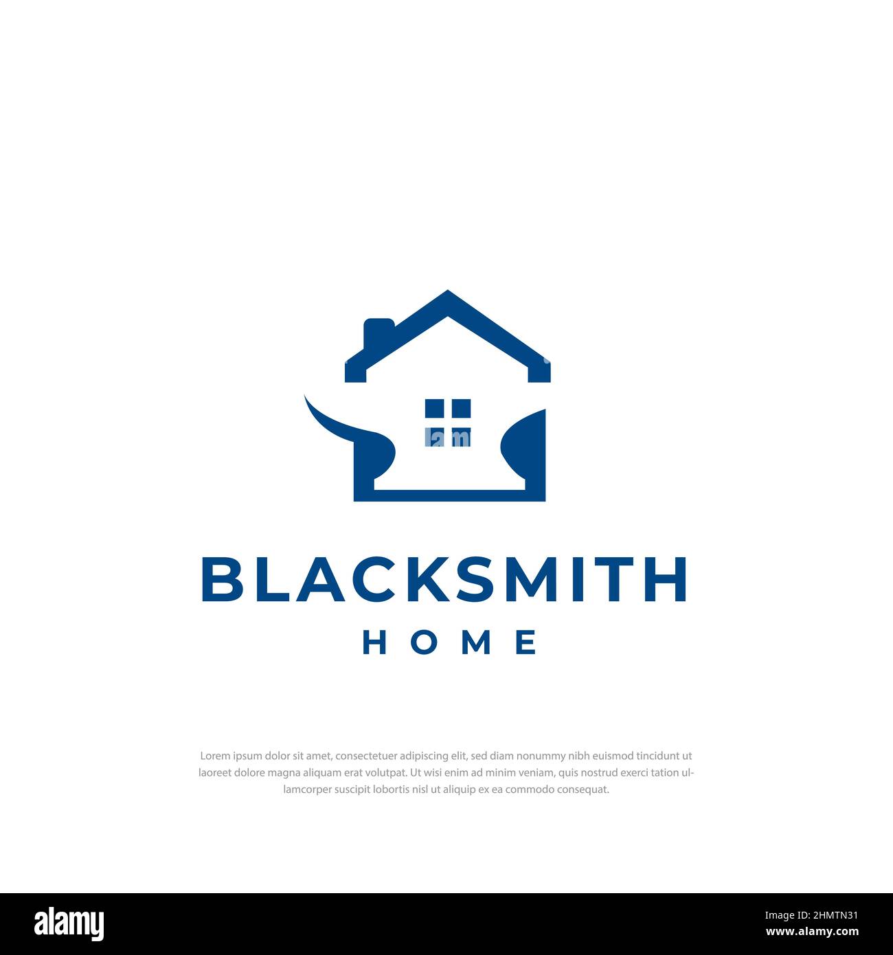 Blacksmith house logo design, symbol, icon, design template Stock Vector