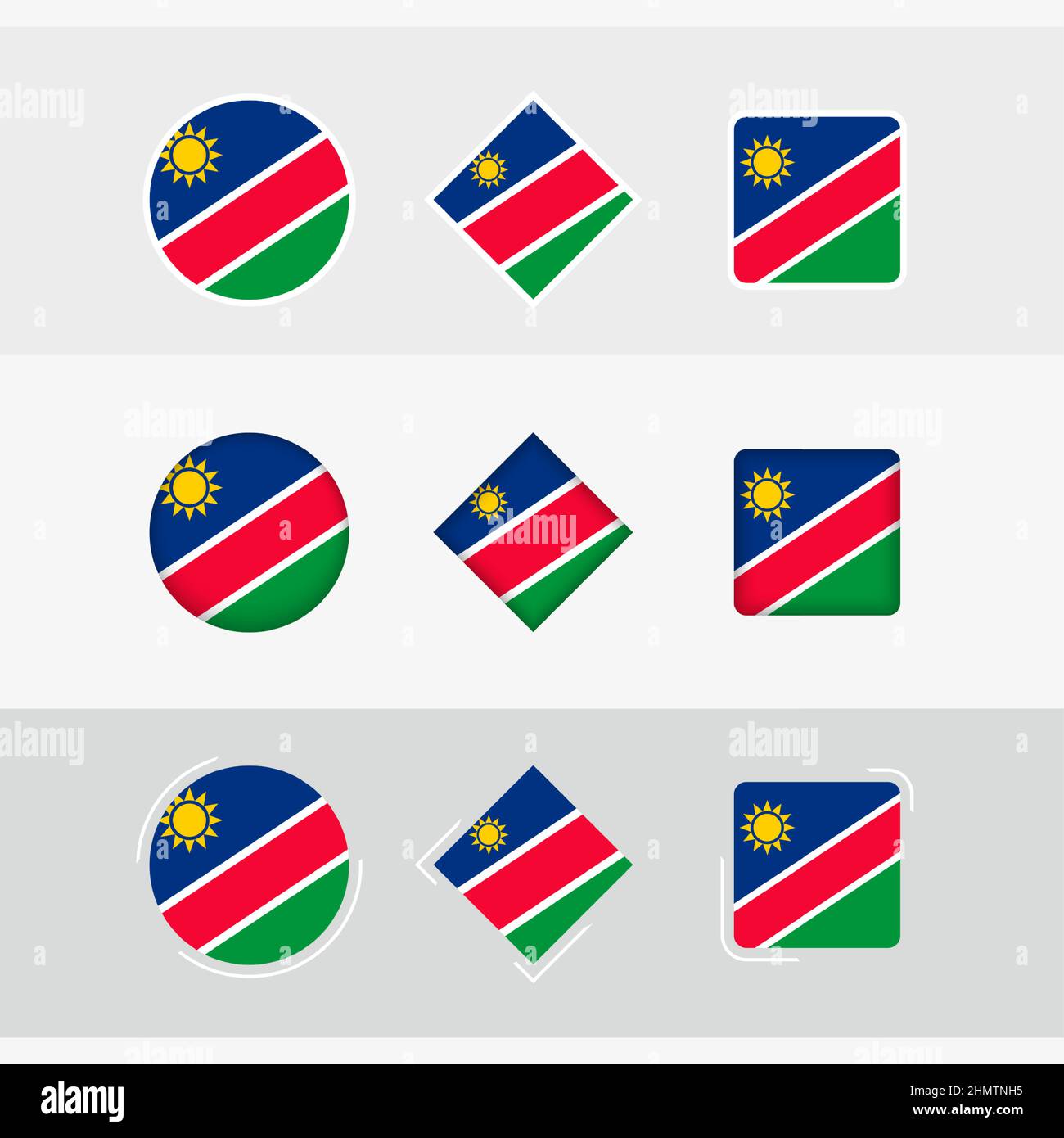 Namibia Flag Icons Set Vector Flag Of Namibia Three Versions Of Icon