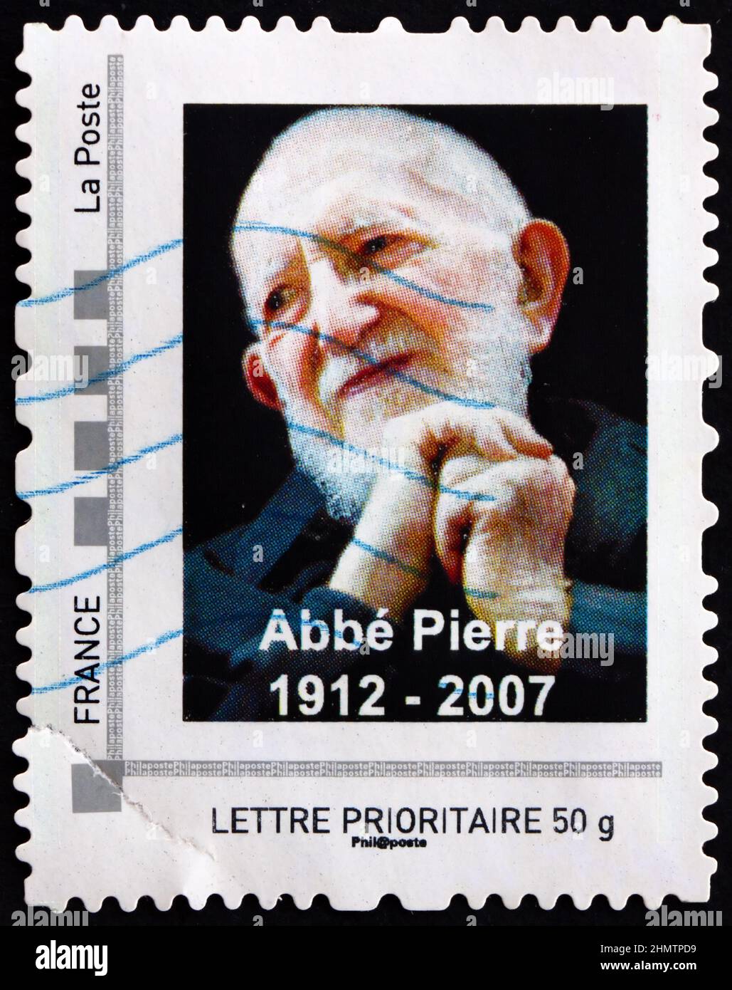FRANCE CIRCA 2007 a stamp printed in France shows Abbe Pierre (1912