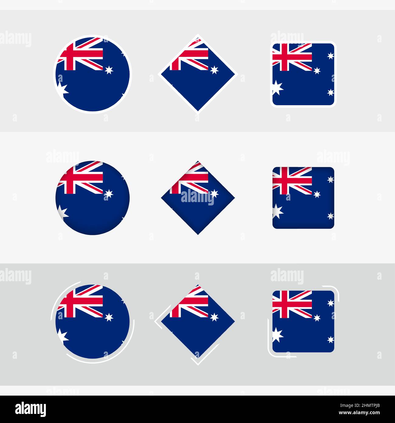 Australia flag icons set, vector flag of Australia. Three versions of ...
