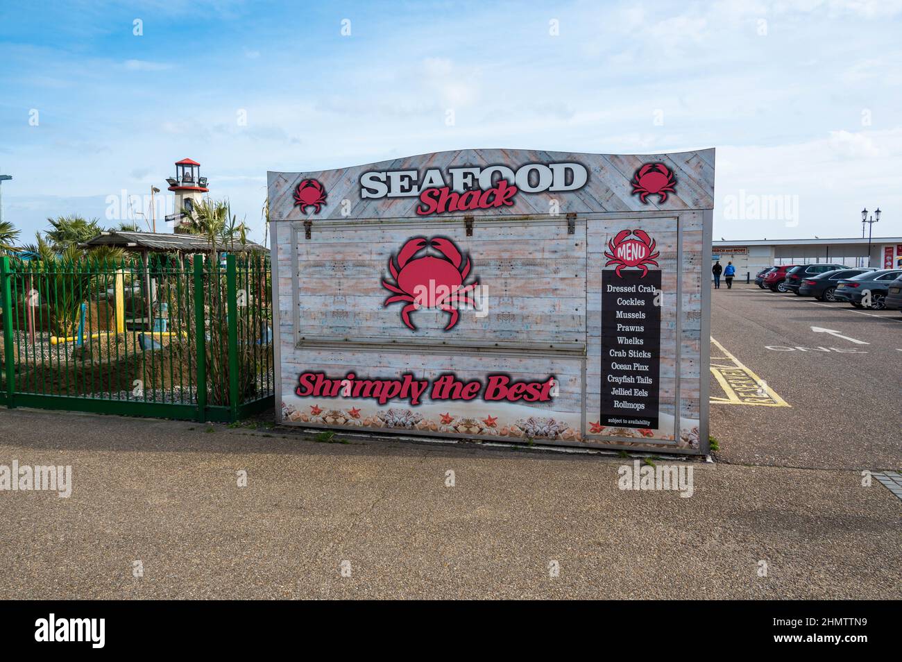 Seafood Shack on Great Yarmouth Sea front Stock Photo Alamy