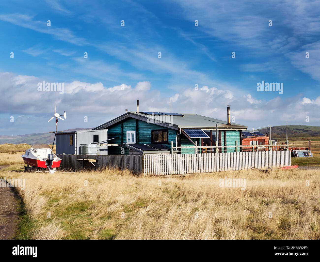 An off grid beach dwelling at Lowsy Point near Barrow in Furness