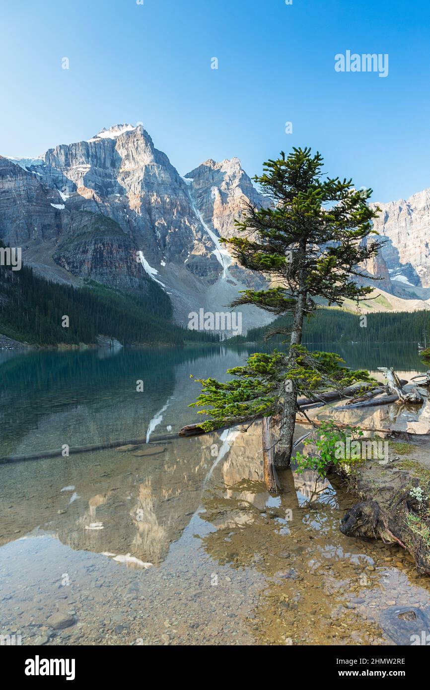 Lake Moraine at the morning banff canada Stock Photo