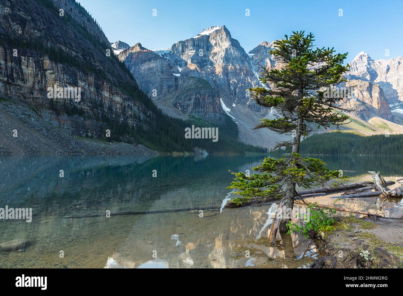 Lake Moraine at the morning banff canada Stock Photo