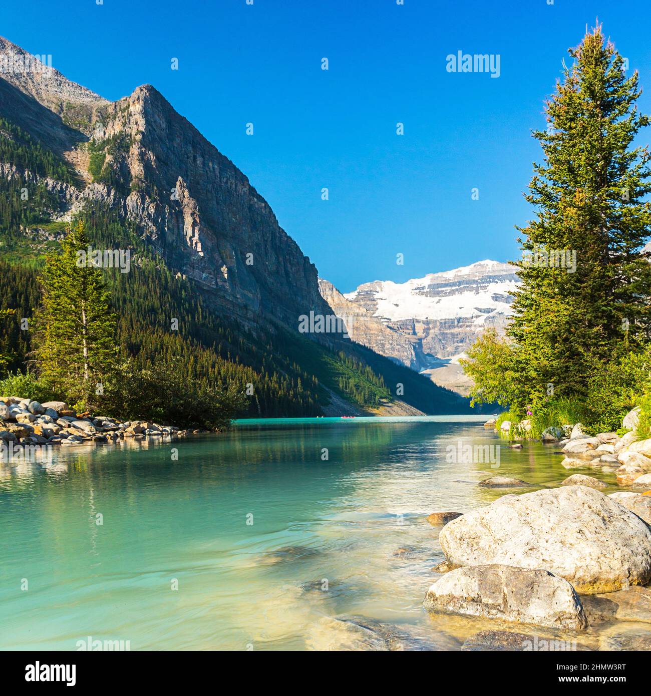 Lake Louise rocky mountain lake in banff canada Stock Photo - Alamy