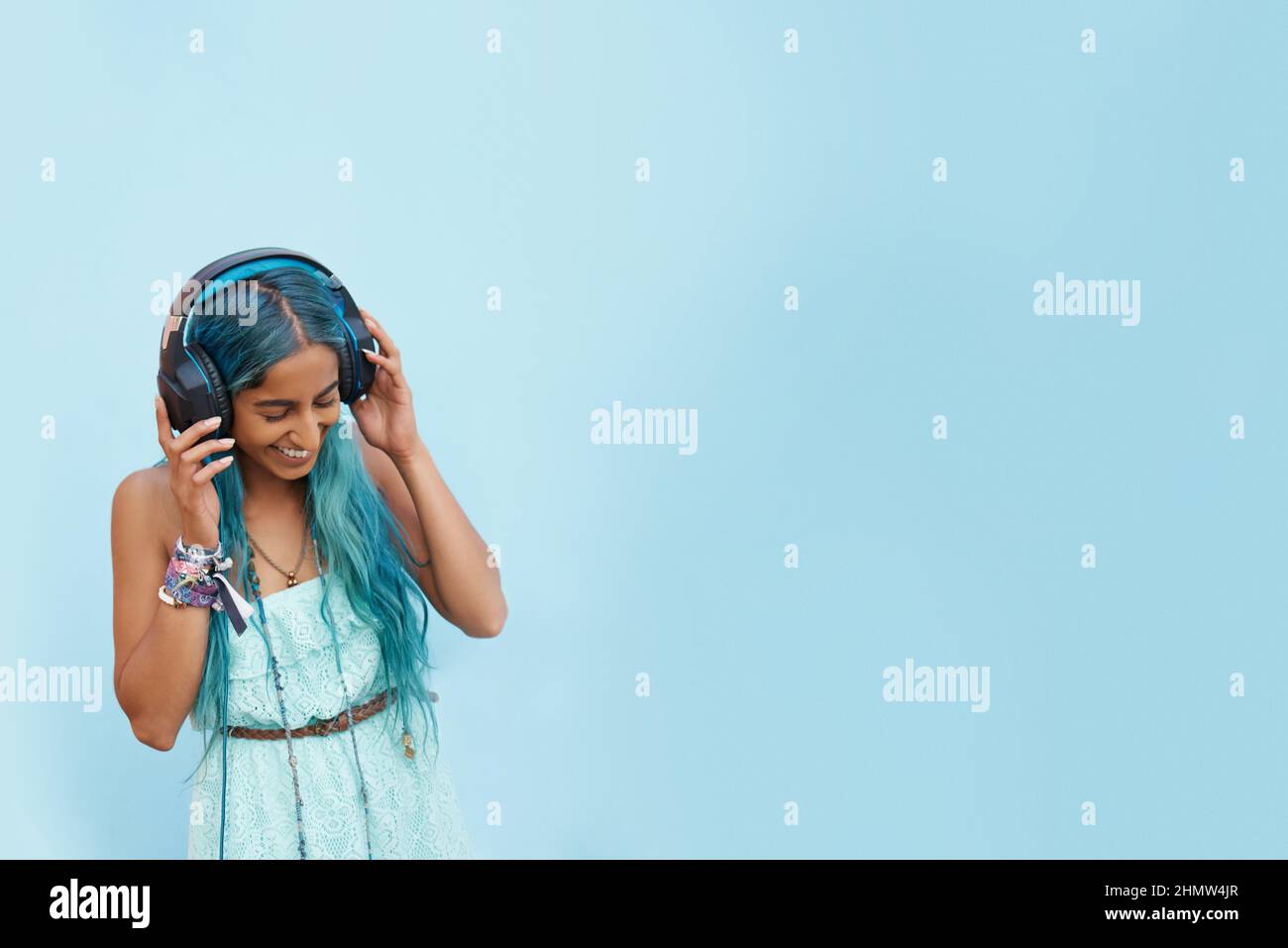Headsets are the bomb Stock Photo