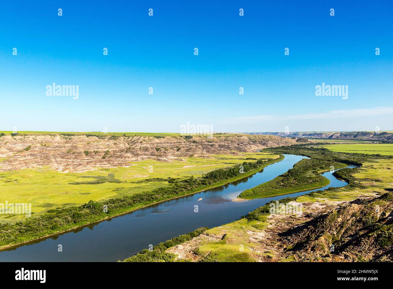 Red Deer River valley near drumheller in canada Stock Photo Alamy
